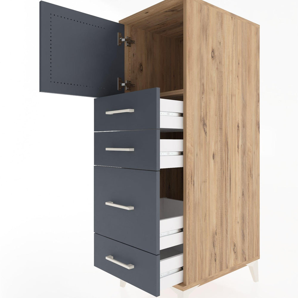 Woodntry Modular Cabinet Pine 44x59x122 cm with Doors and Drawers KC18-3