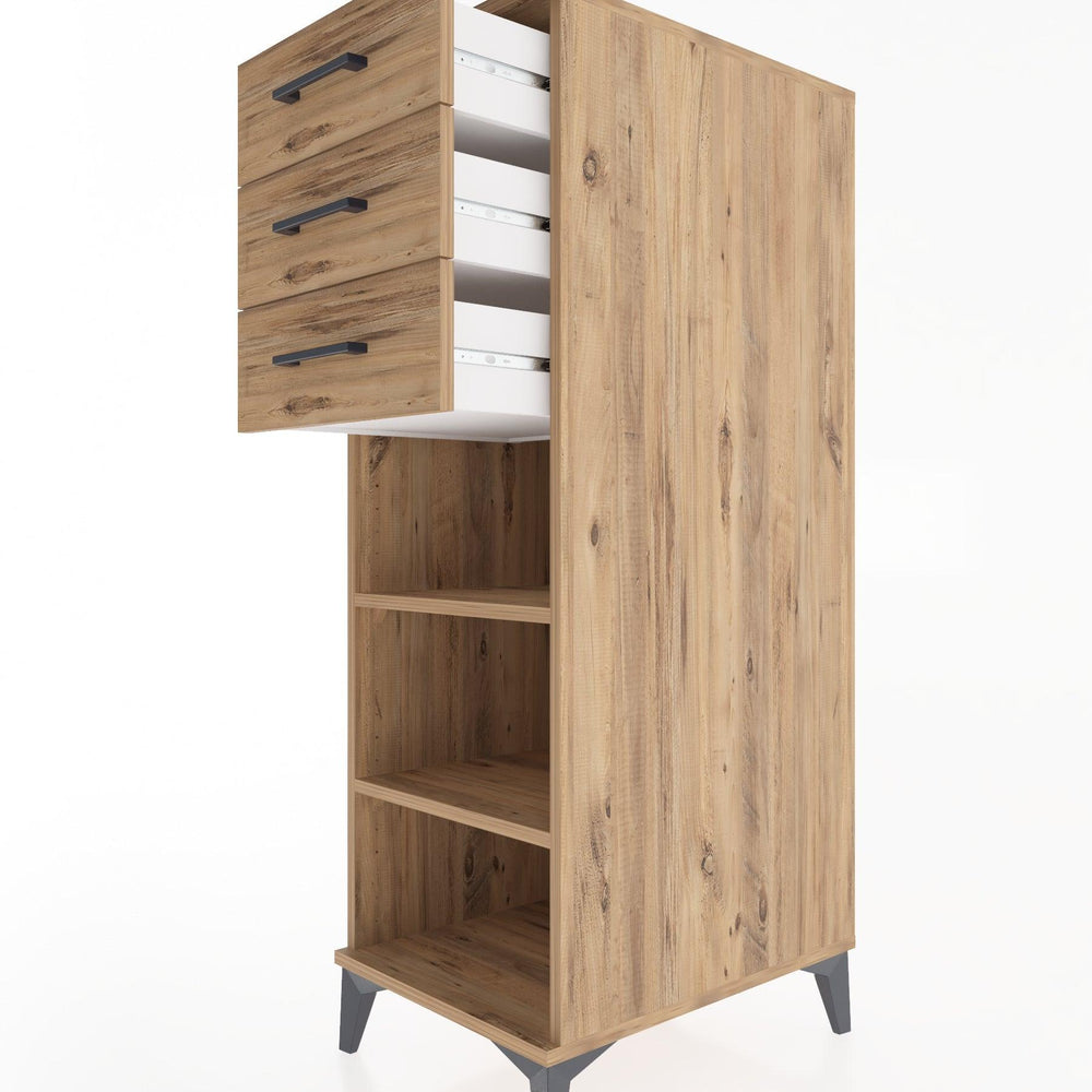 Woodntry Modular Cabinet Pine 44x59x122 cm with Drawers and Shelves CR118-3