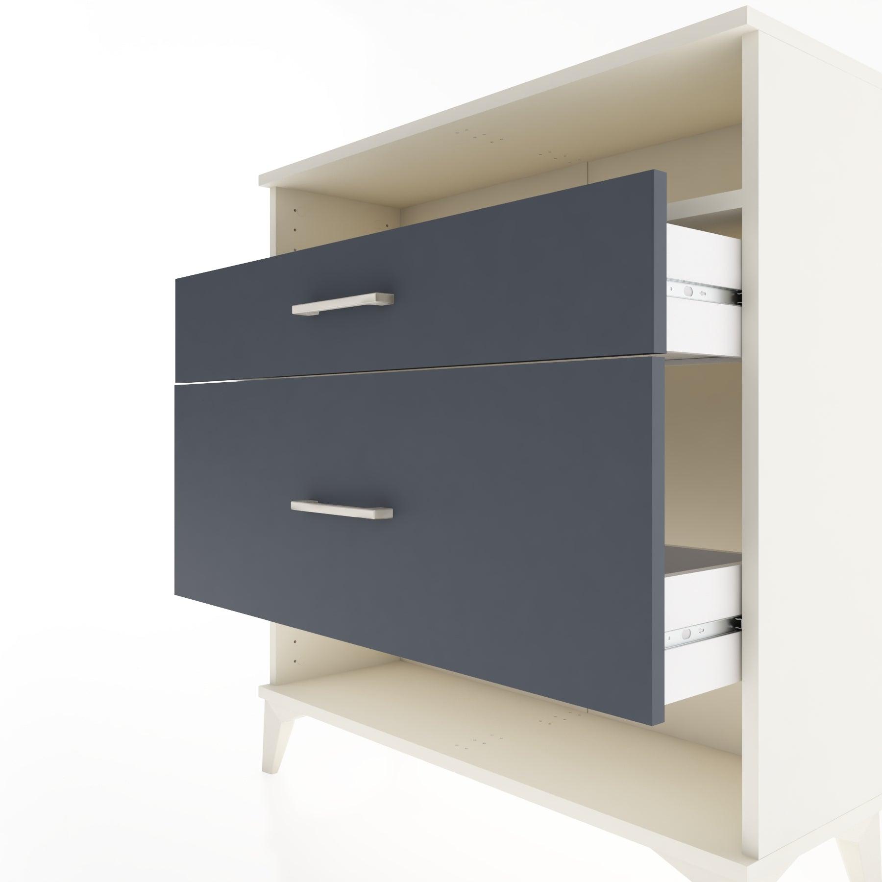 Woodntry Modular Dresser Moonstone 88x30x84 cm with Drawers and Shelves CR19-1