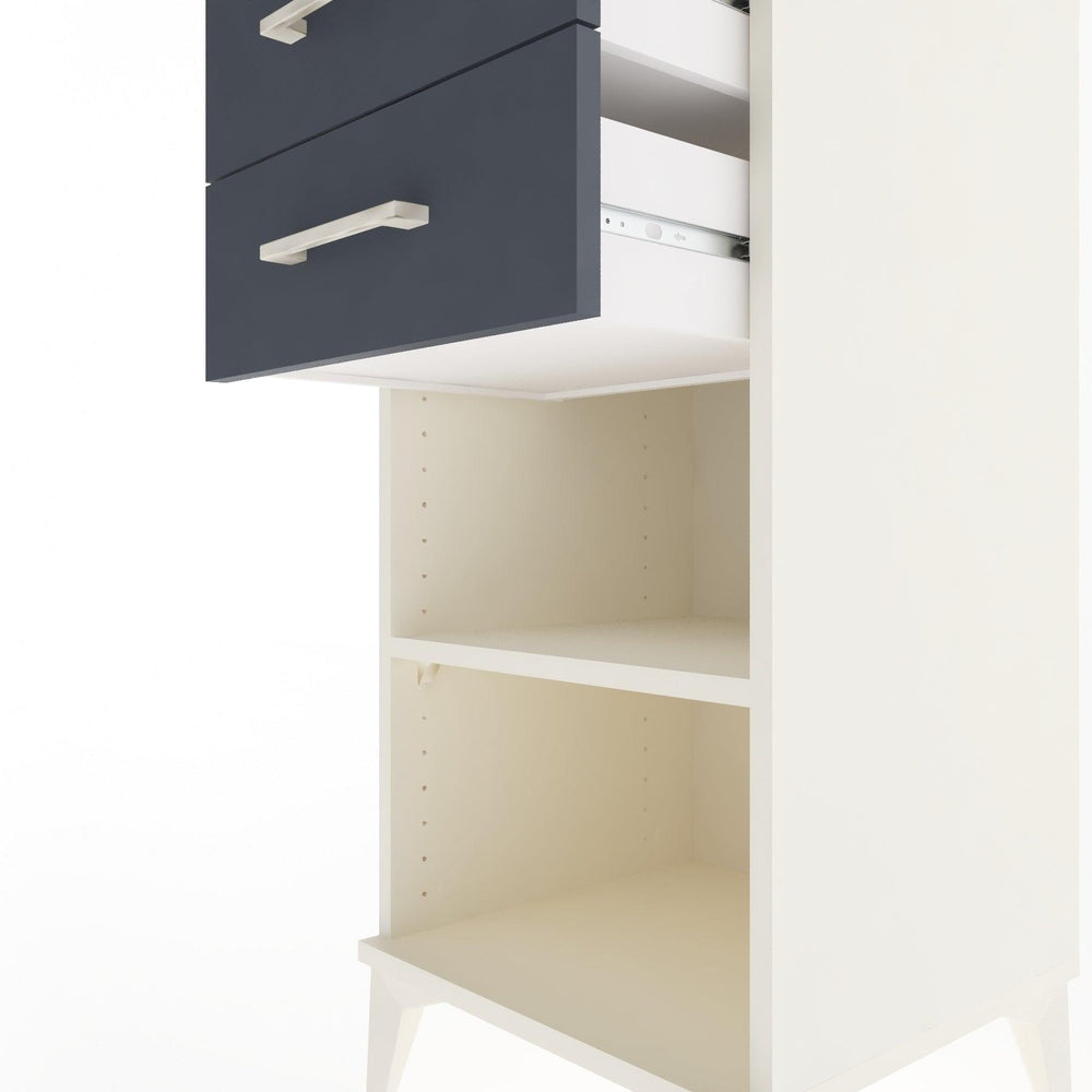 Woodntry Modular Nightstand Moonstone 44x44x84 cm with Drawer and Shelf CR19-1