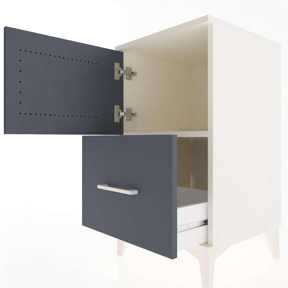 Woodntry Modular Nightstand Moonstone 44x44x68 cm with Cover and Drawer KC19-1