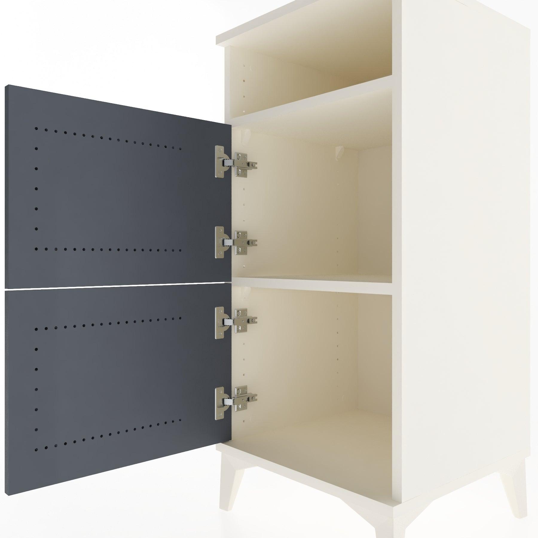 Woodntry Modular Nightstand Moonstone 44x44x84 cm with Cover and Shelf KR41-1