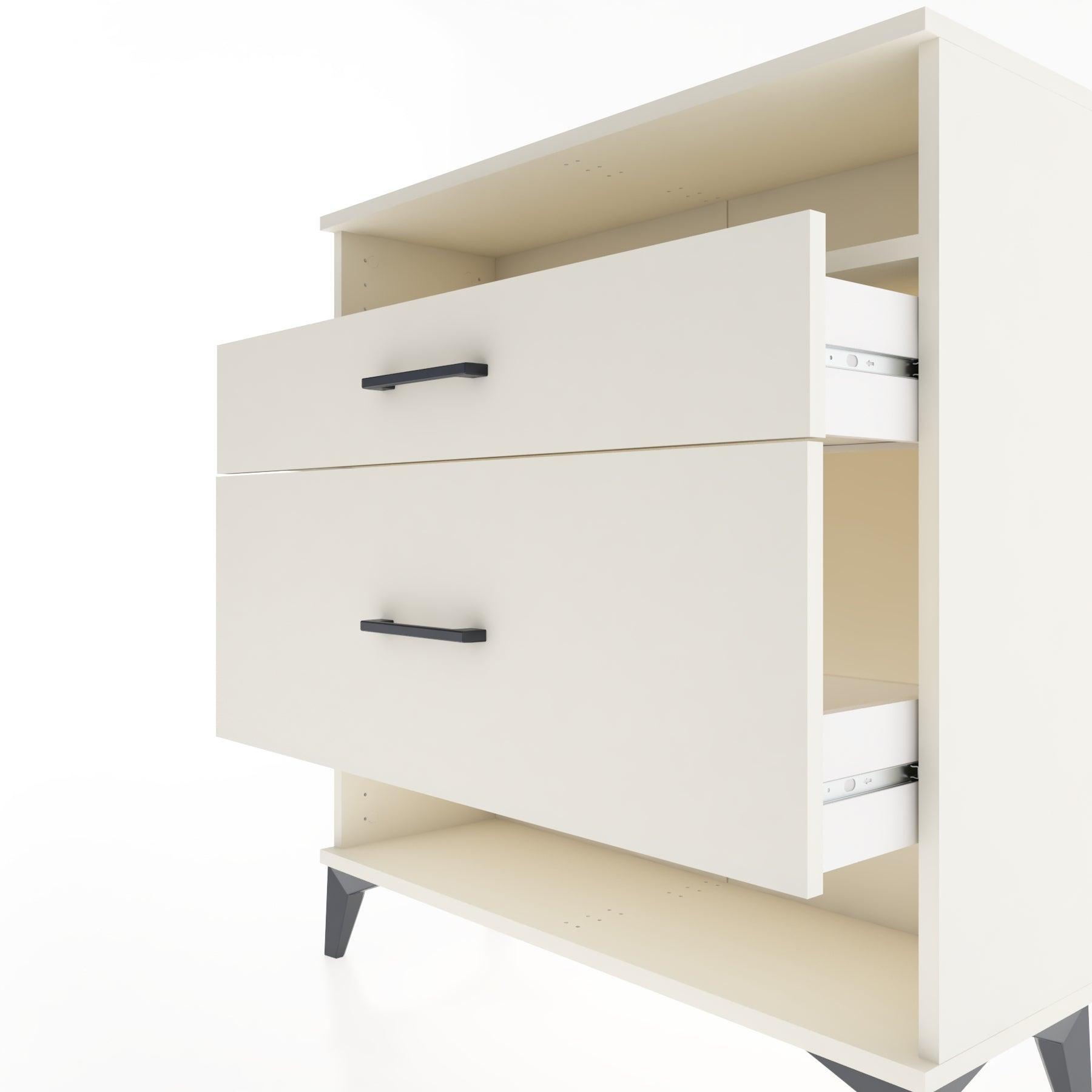 Woodntry Modular Dresser Moonstone 88x30x84 cm with Drawers and Shelves CR19-1