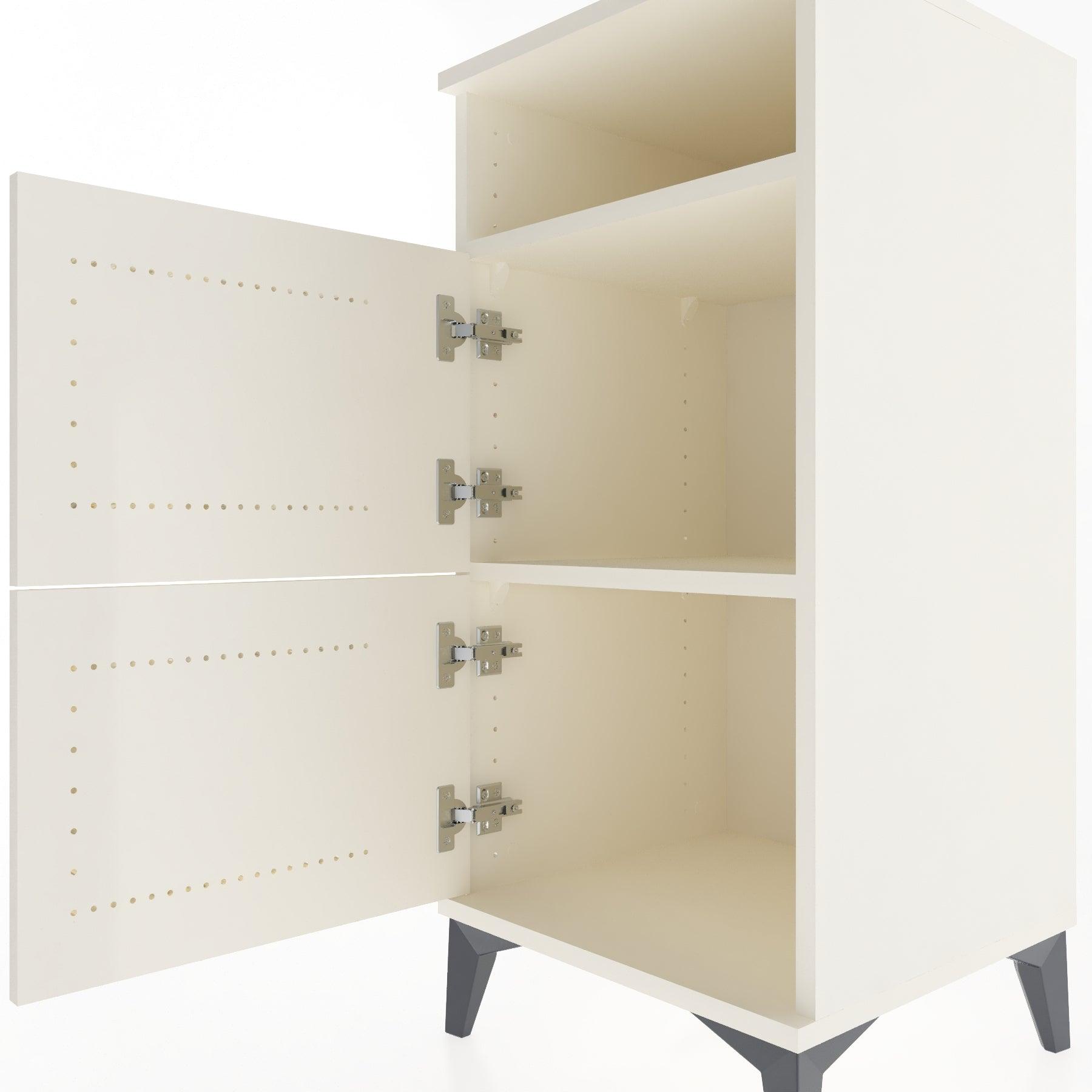 Woodntry Modular Nightstand Moonstone 44x44x84 cm with Cover and Shelf KR41-1