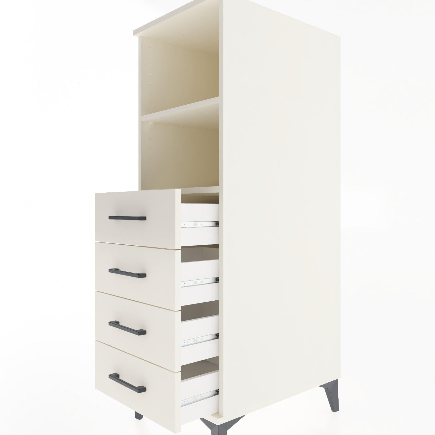 Woodntry Modular Cabinet Moonstone 44x59x122 cm with Drawers and Shelves CR119-1