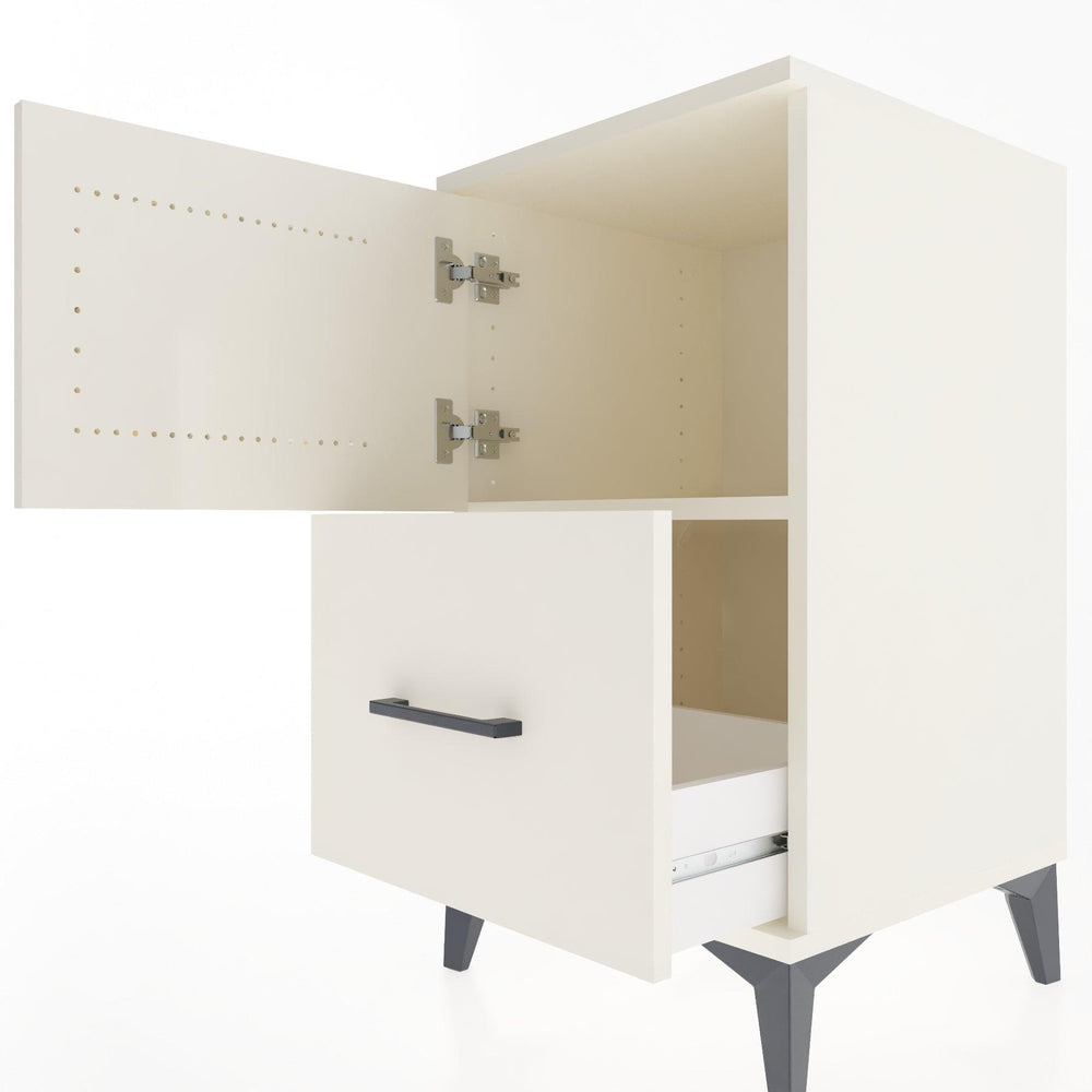 Woodntry Modular Nightstand Moonstone 44x44x68 cm with Cover and Drawer KC19-1