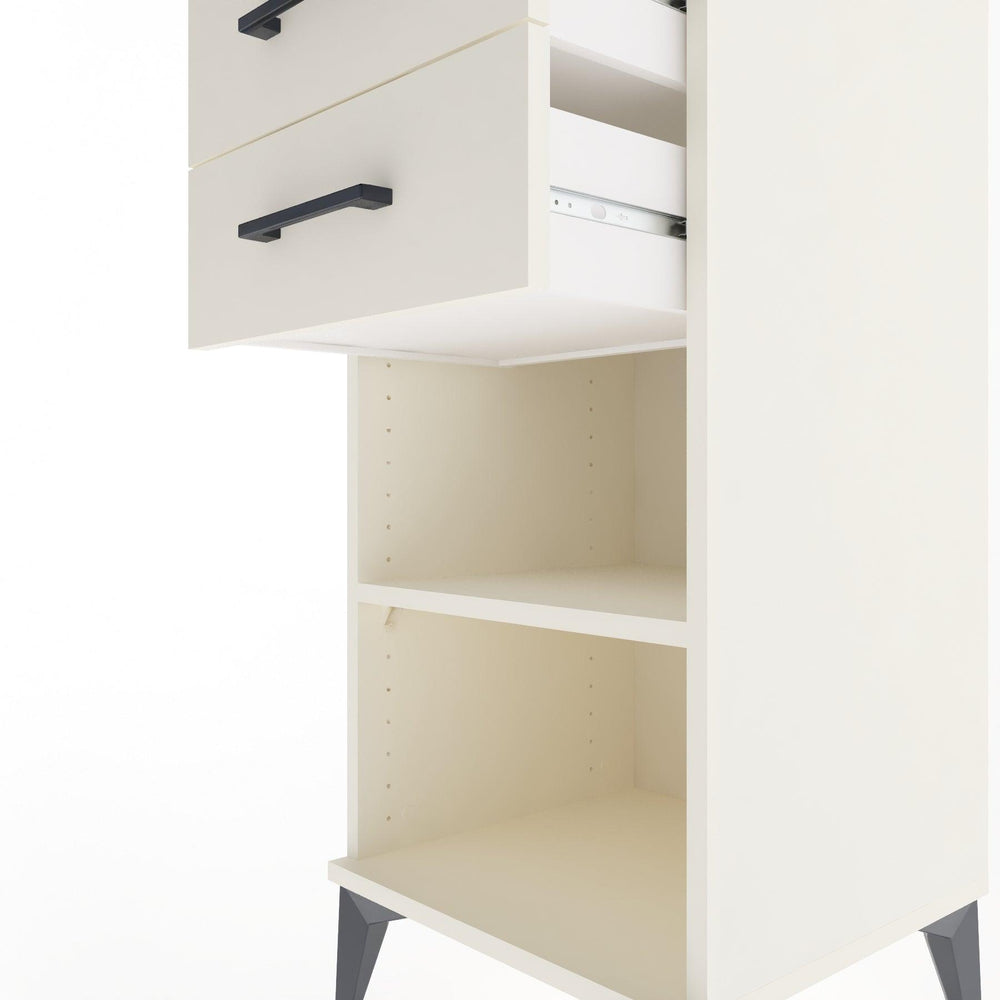 Woodntry Modular Nightstand Moonstone 44x44x84 cm with Drawer and Shelf CR19-1