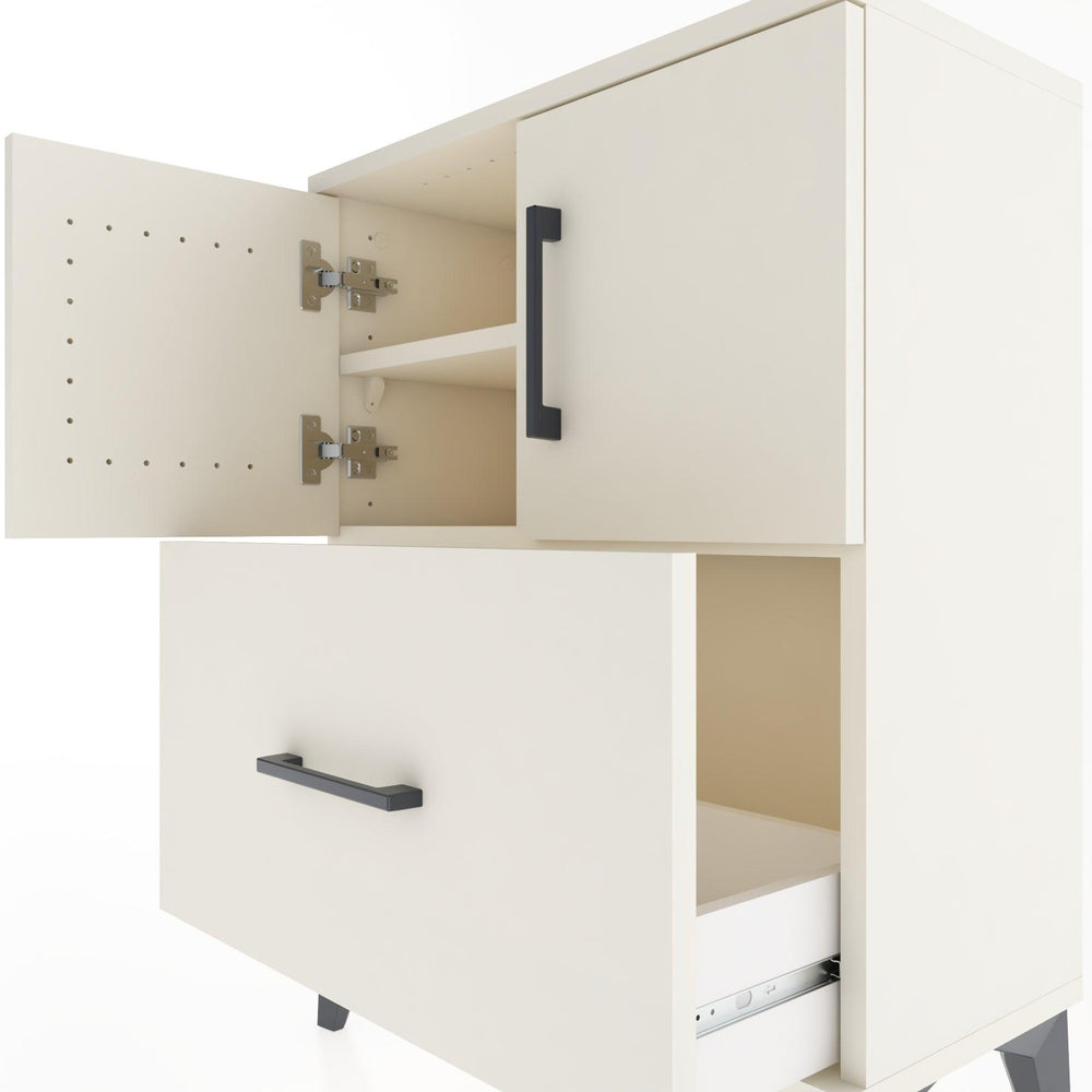 Woodntry Modular Nightstand Moonstone 60x30x68 cm with Cover and Drawer KC19-1