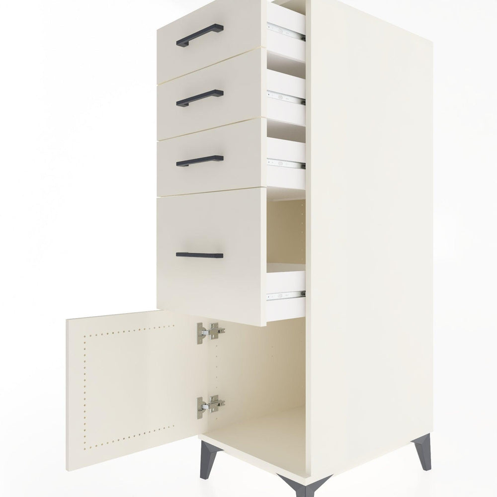 Woodntry Modular Cabinet Moonstone 44x30x122 cm with Doors and Drawers KC19-1