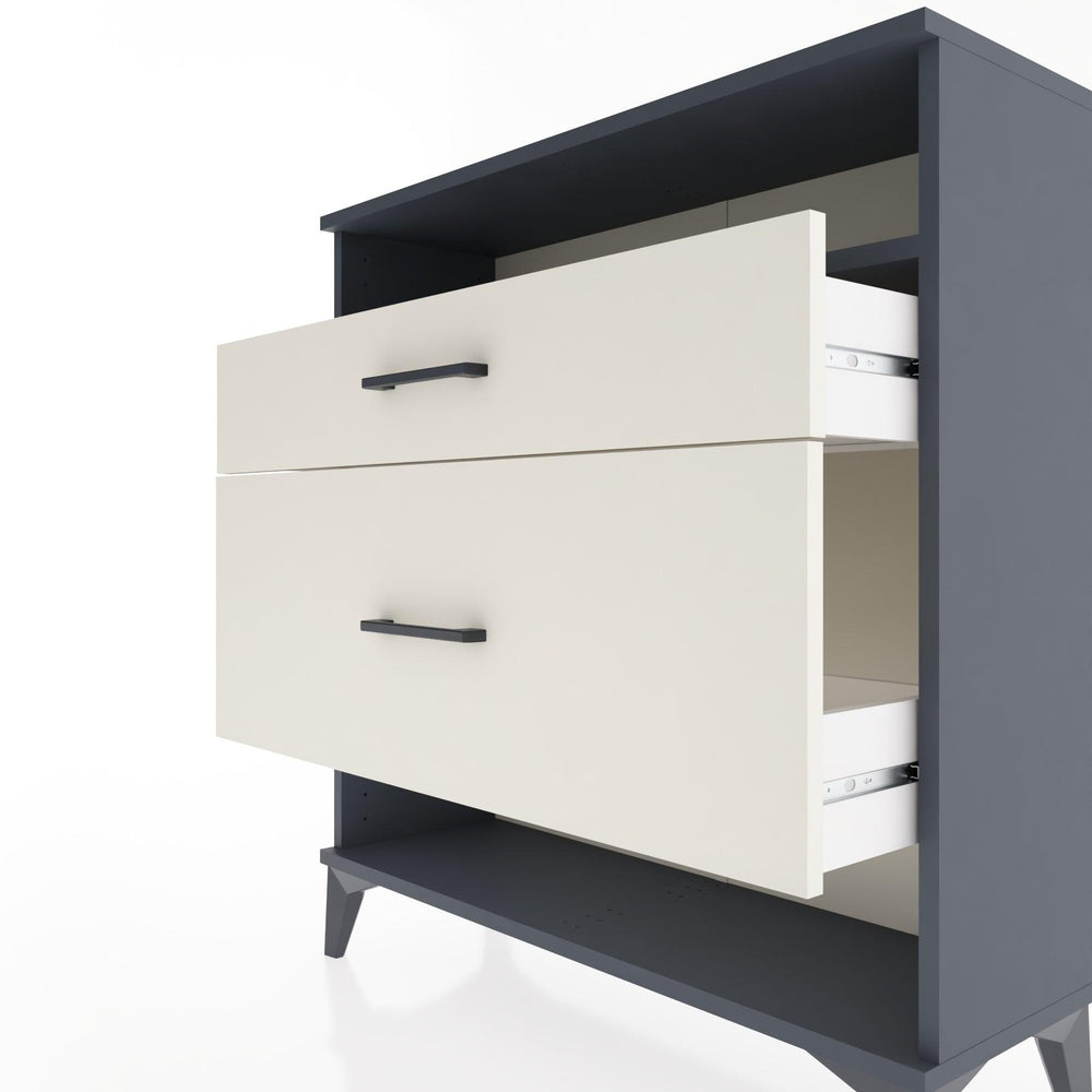 Woodntry Modüler Şifonyer Antrasit 88x30x84 cm Çekmeceli ve Raflı CR19-2