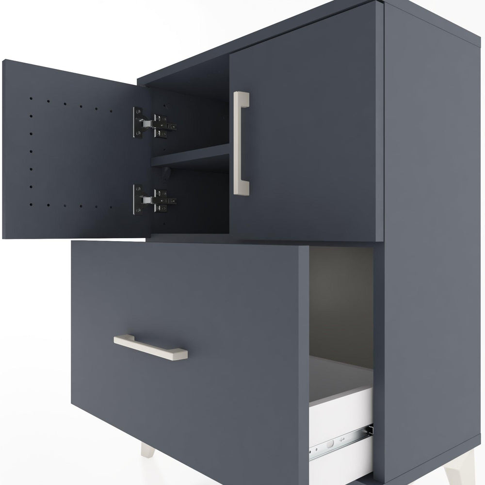 Woodntry Modular Nightstand Anthracite 60x30x68 cm with Cover and Drawer KC19-2