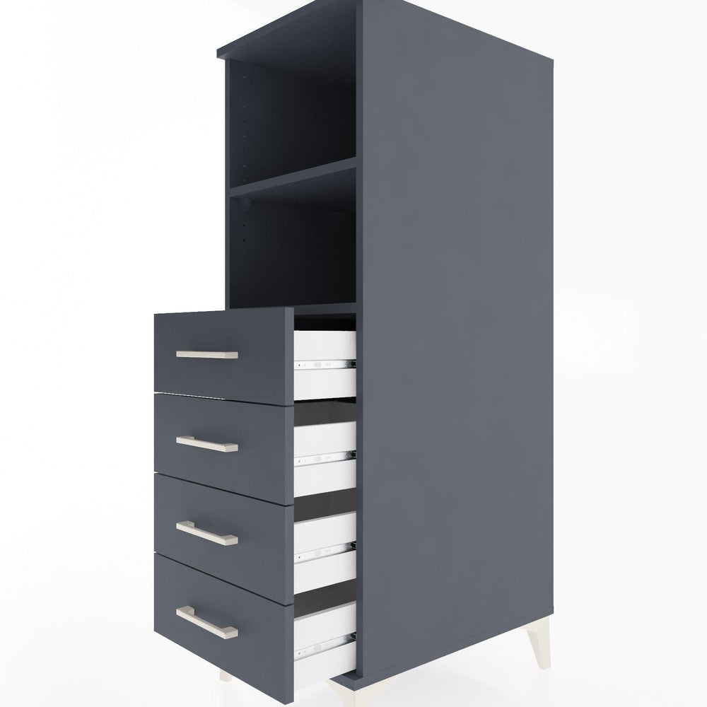 Woodntry Modular Cabinet Anthracite 44x30x122 cm with Drawers and Shelves CR119-2