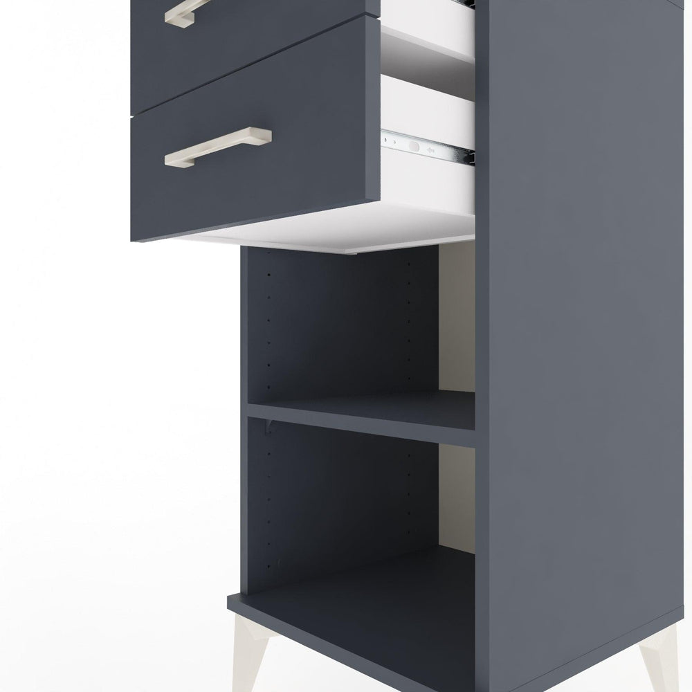Woodntry Modular Nightstand Anthracite 44x44x84 cm with Drawers and Shelves CR19-2