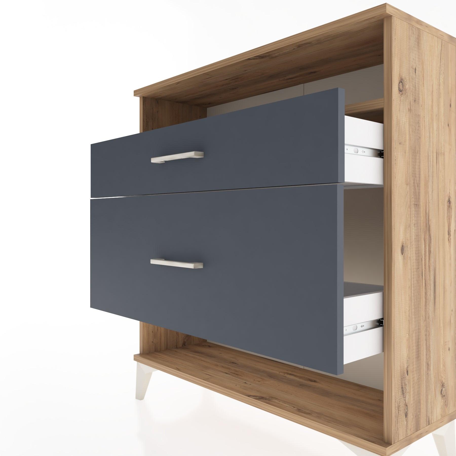 Woodntry Modular Dresser Pine 88x30x84 cm with Drawers and Shelves CR19-3