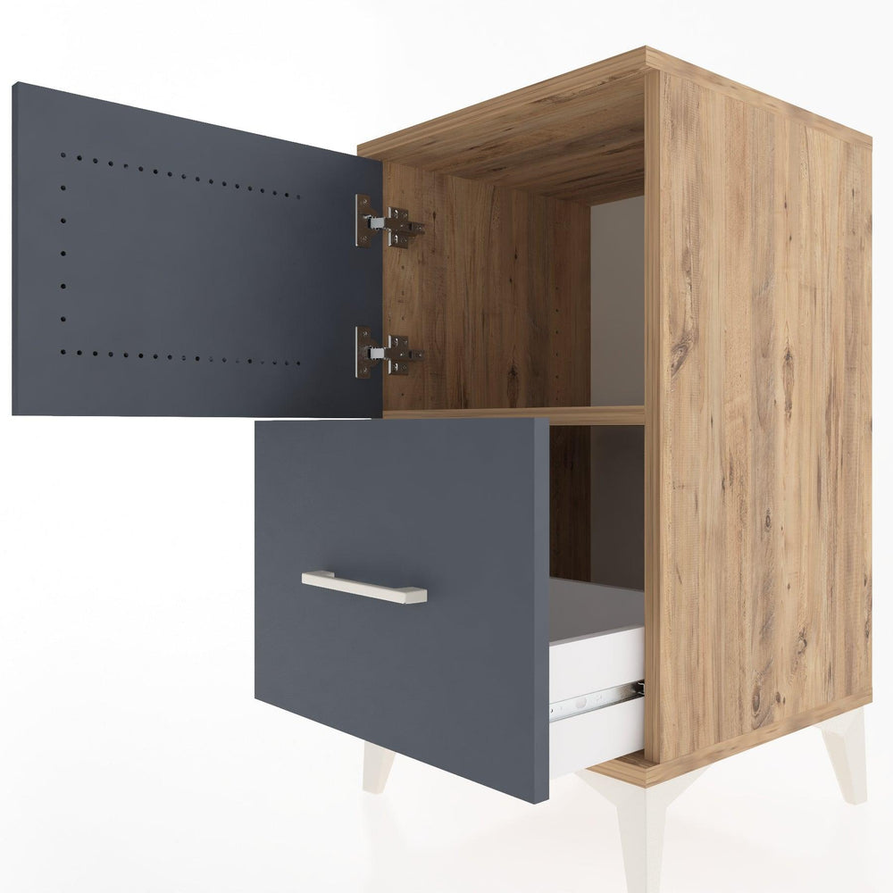 Woodntry Modular Nightstand Pine 44x44x68 cm with Cover and Drawer KC19-3