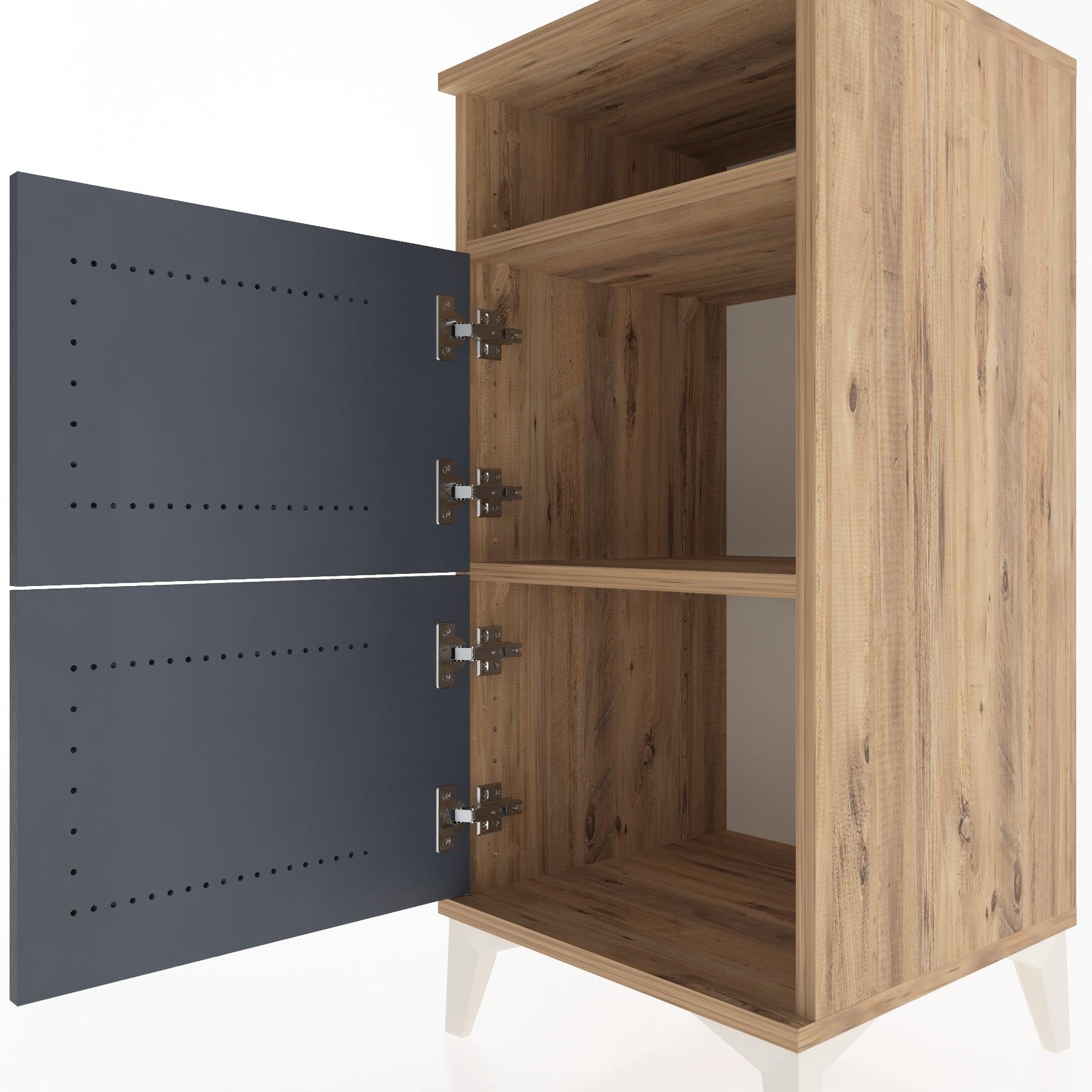 Woodntry Modular Nightstand Pine 44x44x84 cm with Cover and Shelf KR41-3