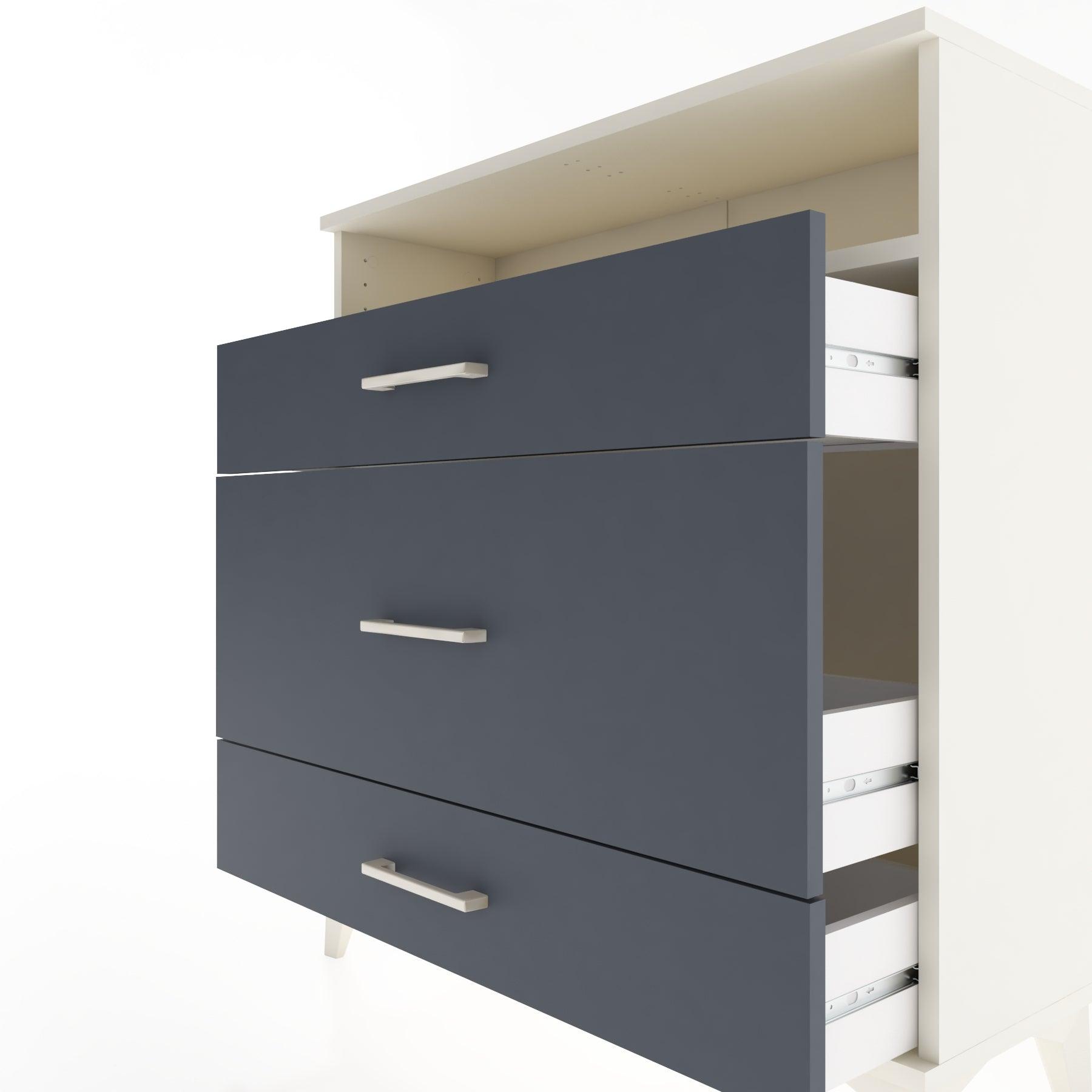 Woodntry Modular Dresser Moonstone 88x30x84 cm with Drawers and Shelves CR20-1