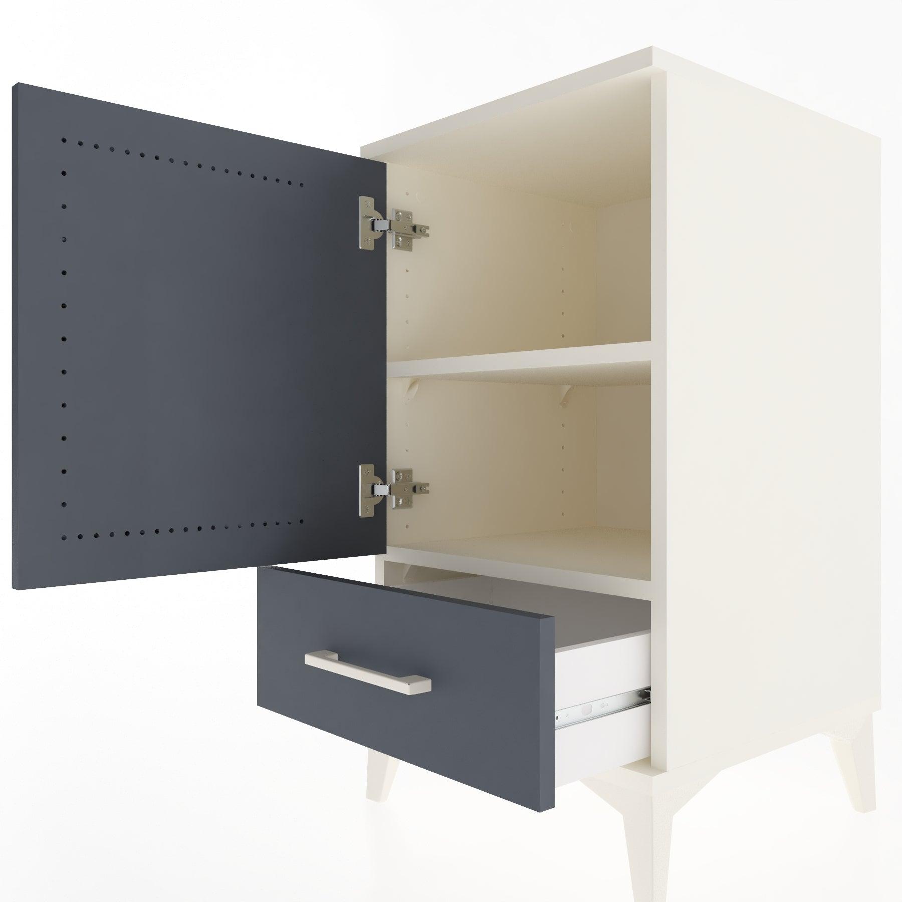 Woodntry Modular Nightstand Moonstone 44x44x68 cm with Cover and Drawer KC20-1