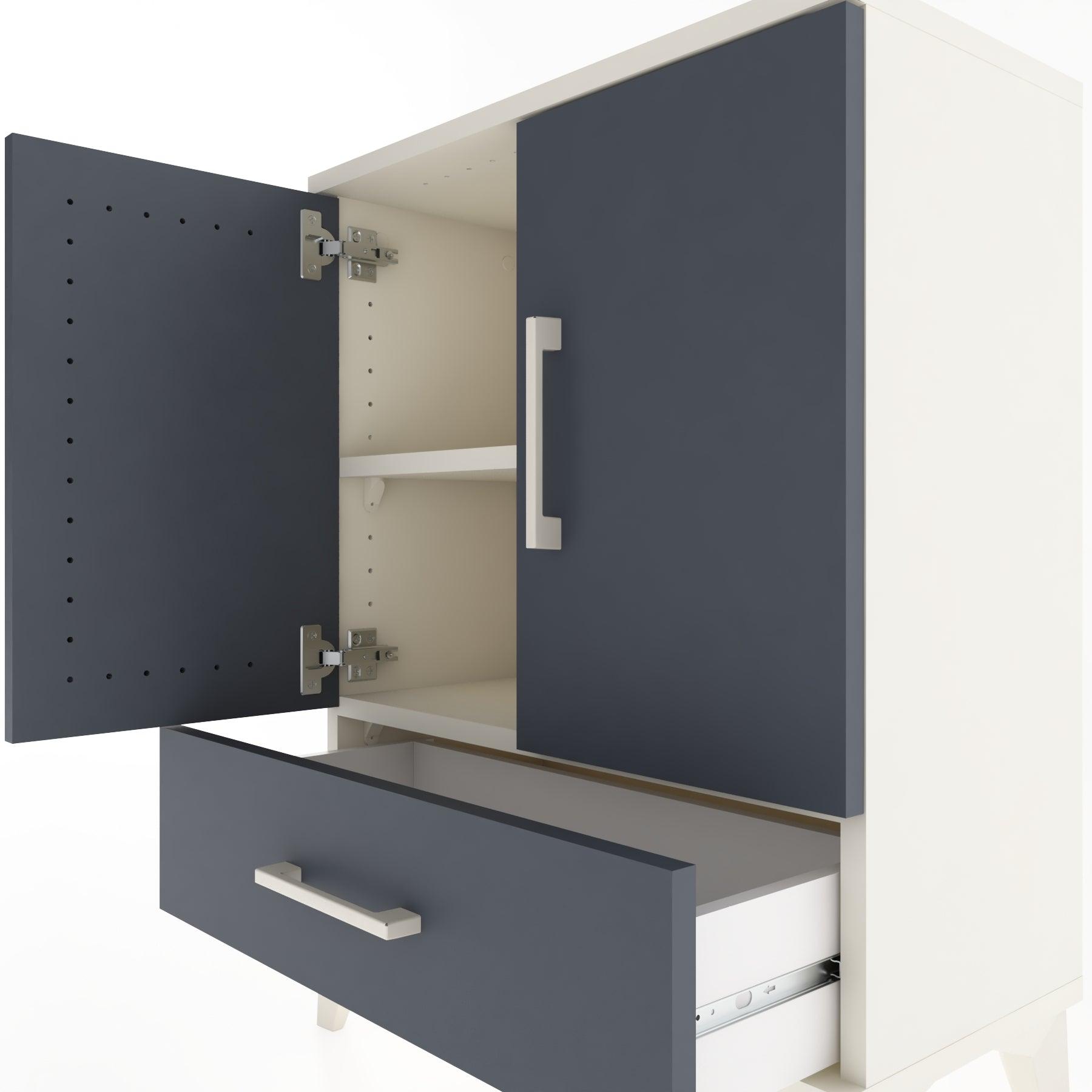 Woodntry Modular Nightstand Moonstone 60x30x68 cm with Cover and Drawer KC20-1