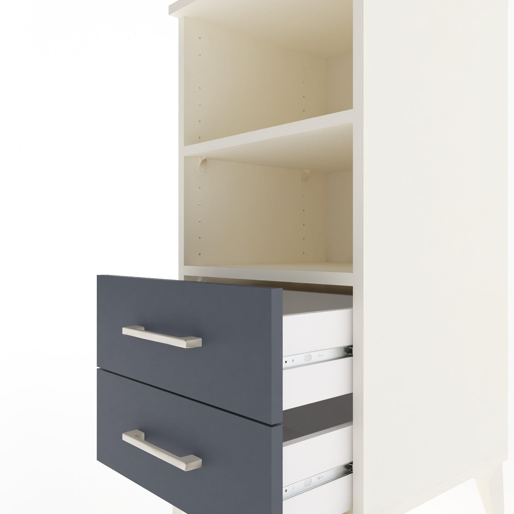 Woodntry Modular Nightstand Moonstone 44x44x84 cm with Drawer and Shelf CR20-1