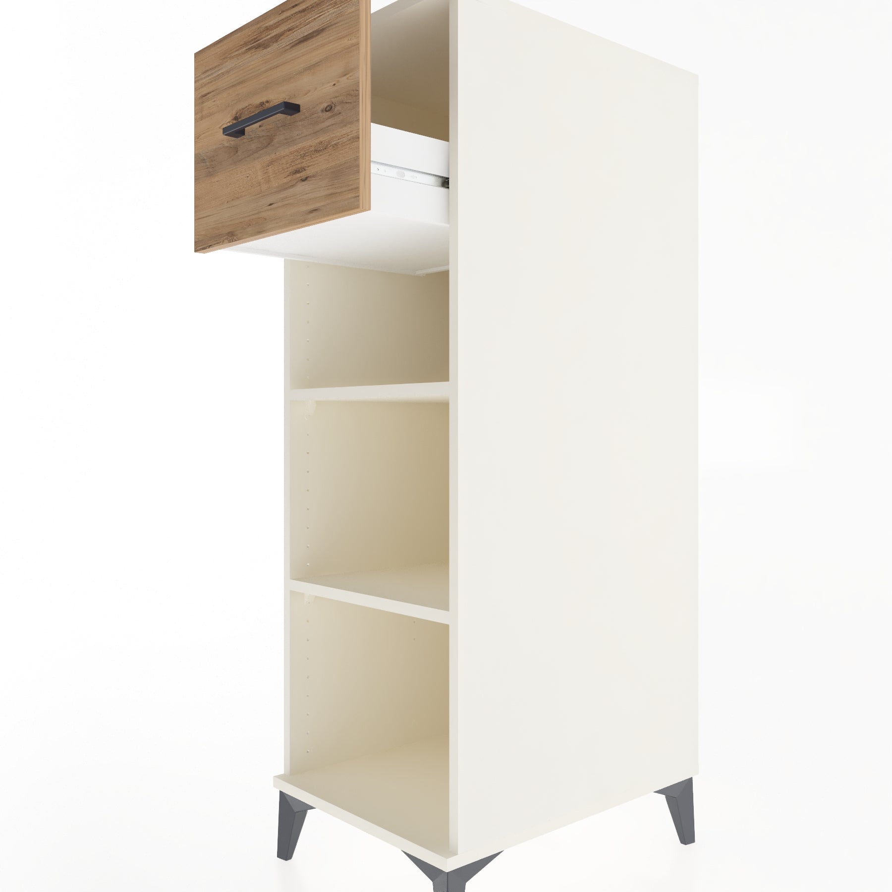 Woodntry Modular Cabinet Moonstone 44x59x122 cm with Drawers and Shelves CR70-1