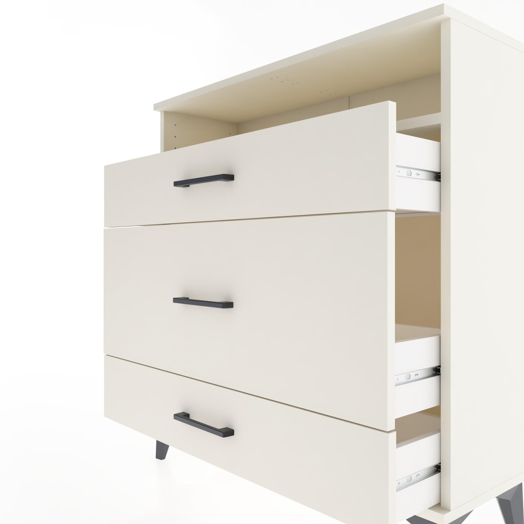 Woodntry Modular Dresser Moonstone 88x30x84 cm with Drawers and Shelves CR20-1