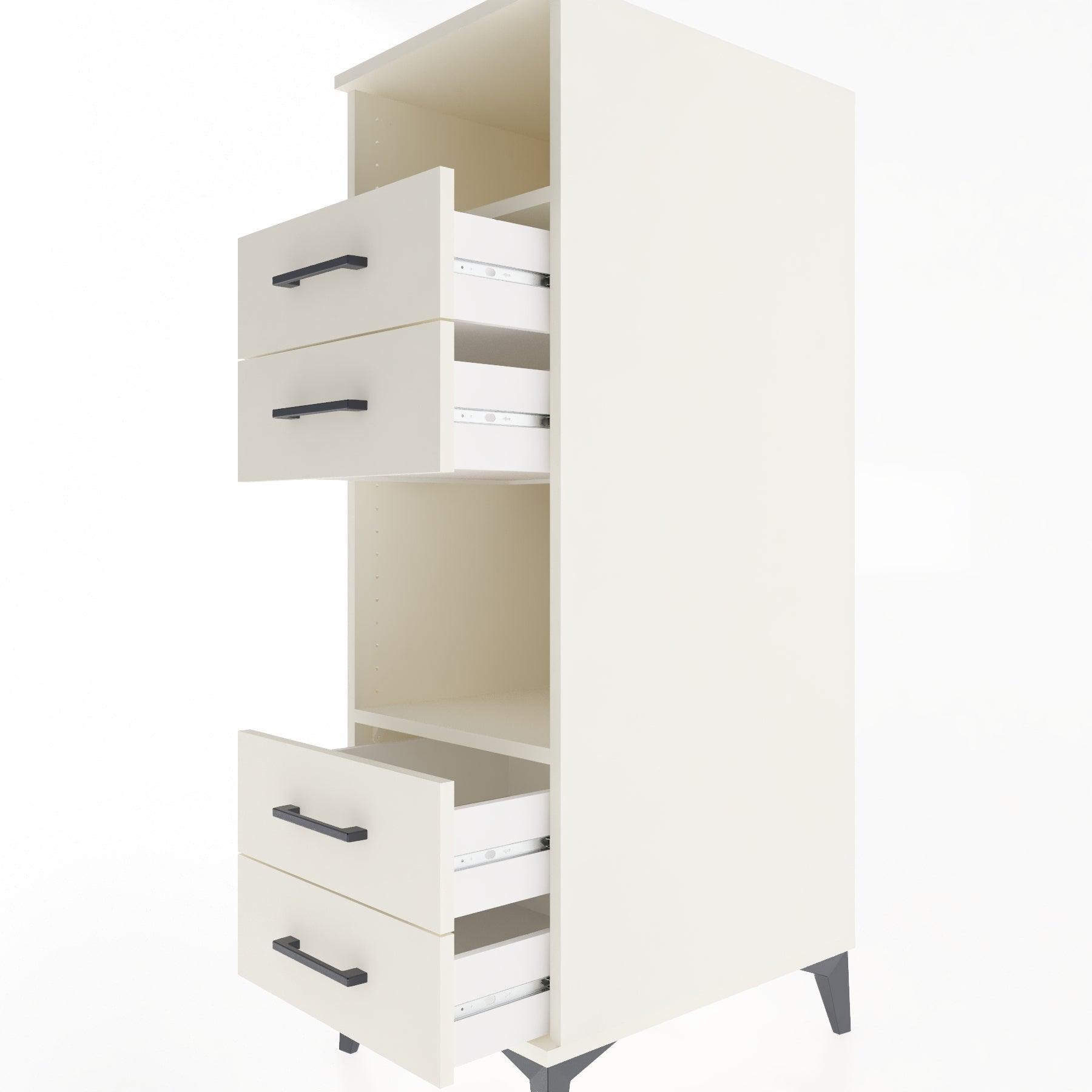 Woodntry Modular Cabinet Moonstone 44x59x122 cm with Drawers and Shelves CR120-1