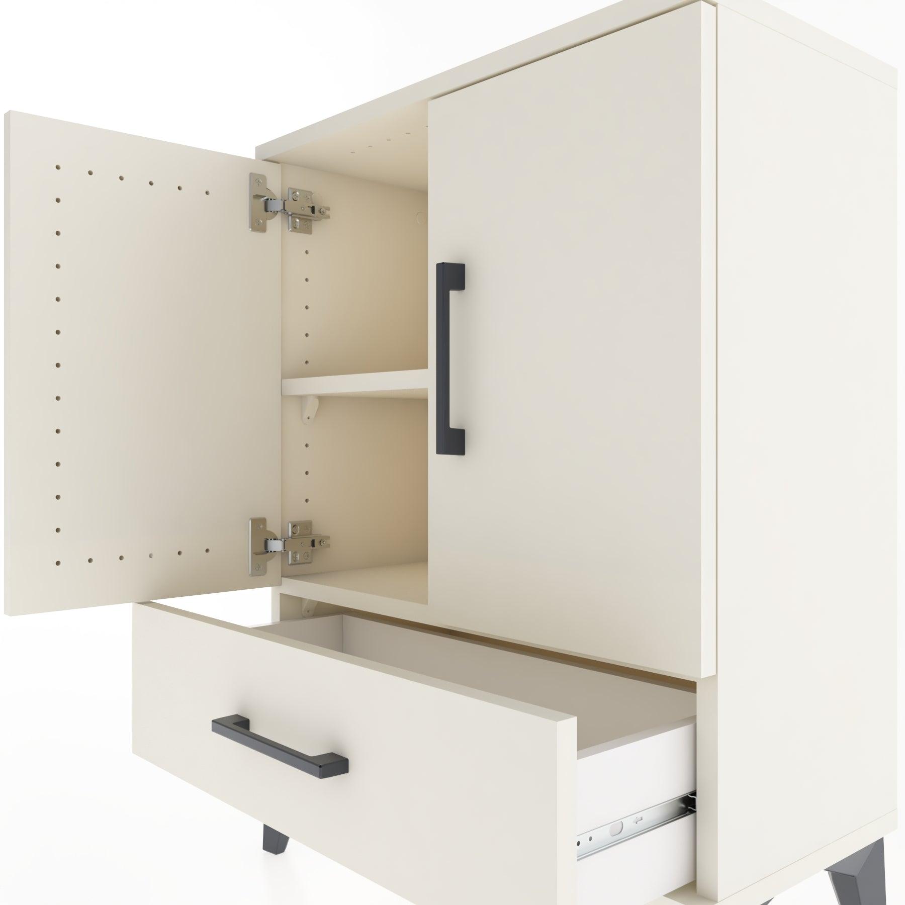 Woodntry Modular Nightstand Moonstone 60x30x68 cm with Cover and Drawer KC20-1