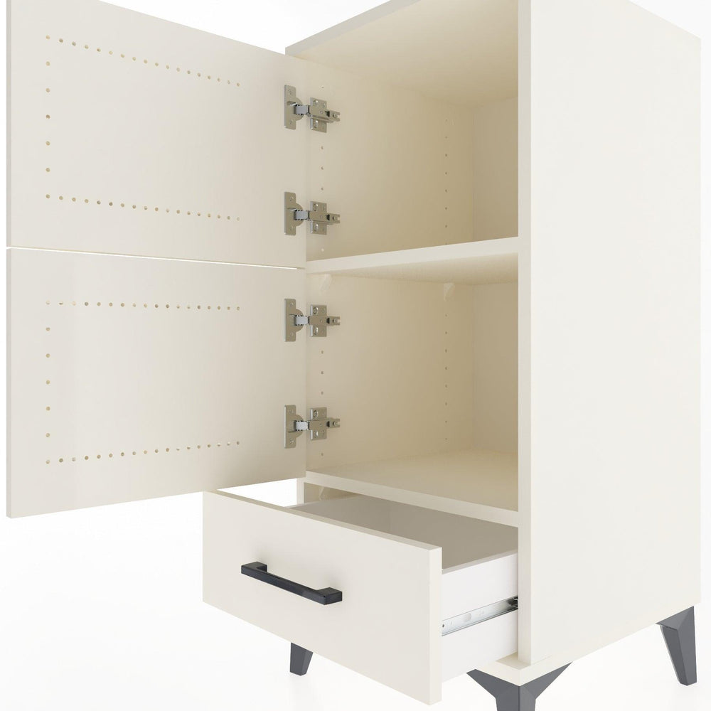 Woodntry Modular Nightstand Moonstone 44x44x84 cm with Cover and Drawer KC42-1