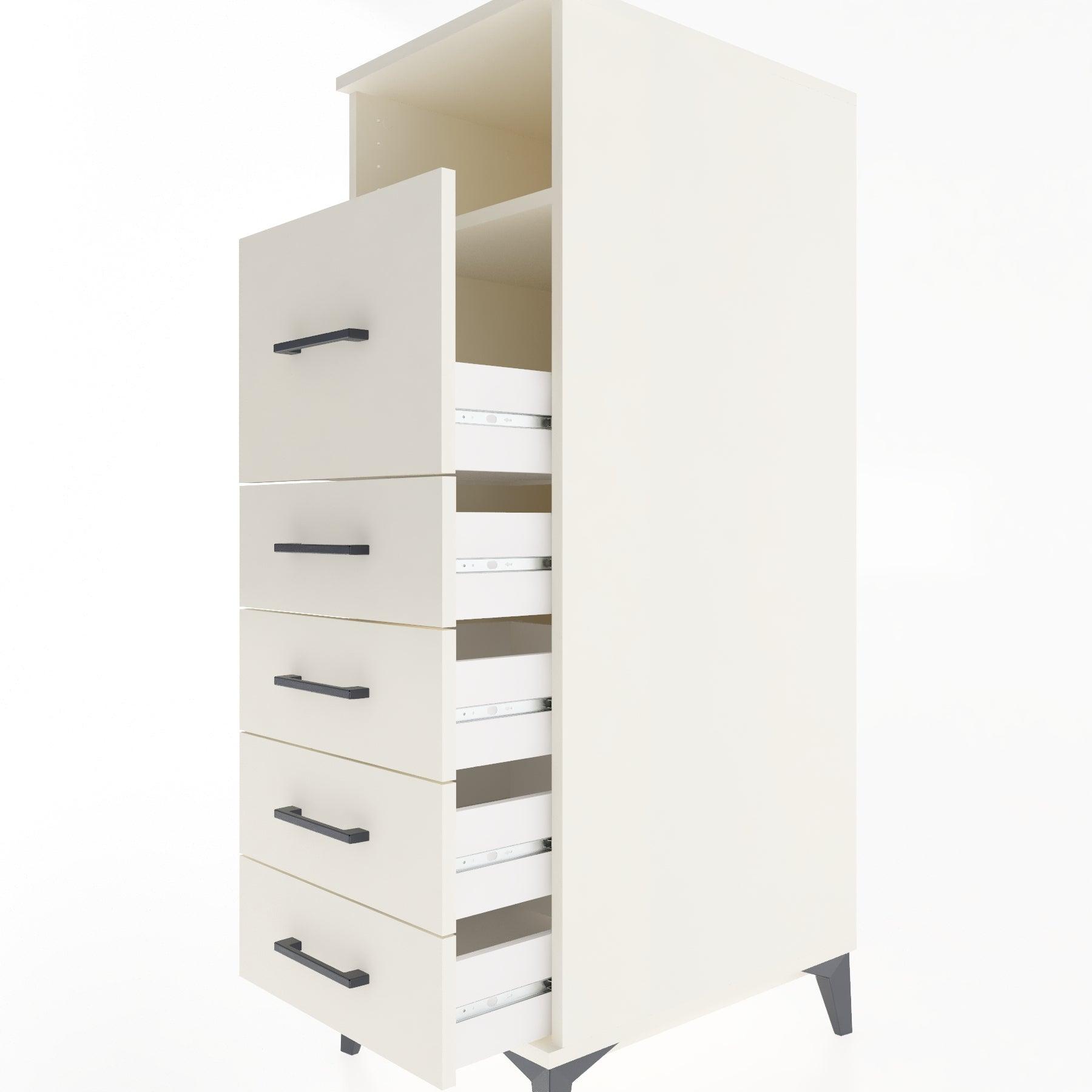 Woodntry Modular Cabinet Moonstone 44x30x122 cm with Drawers and Shelves CR20-1