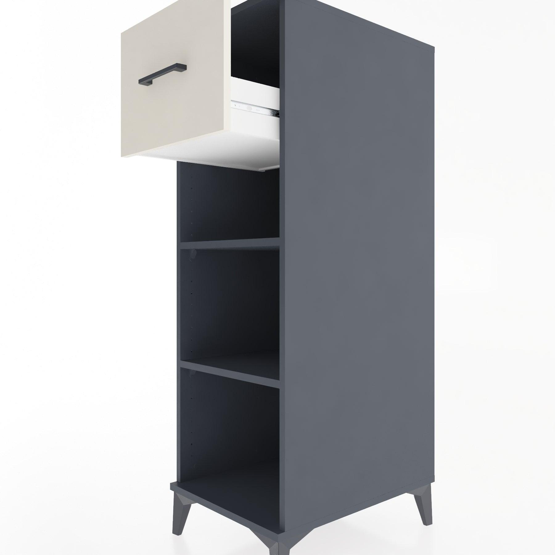 Woodntry Modular Cabinet Anthracite 44x30x122 cm with Drawers and Shelves CR70-2
