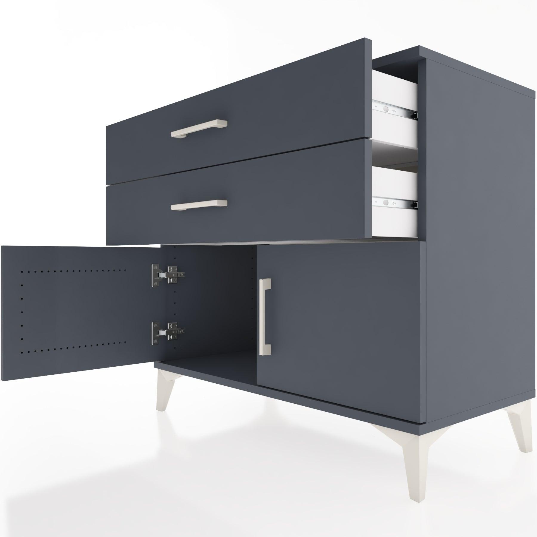 Woodntry Modular Dresser Anthracite 88x44x68 cm with Cover and Drawer KC20-2