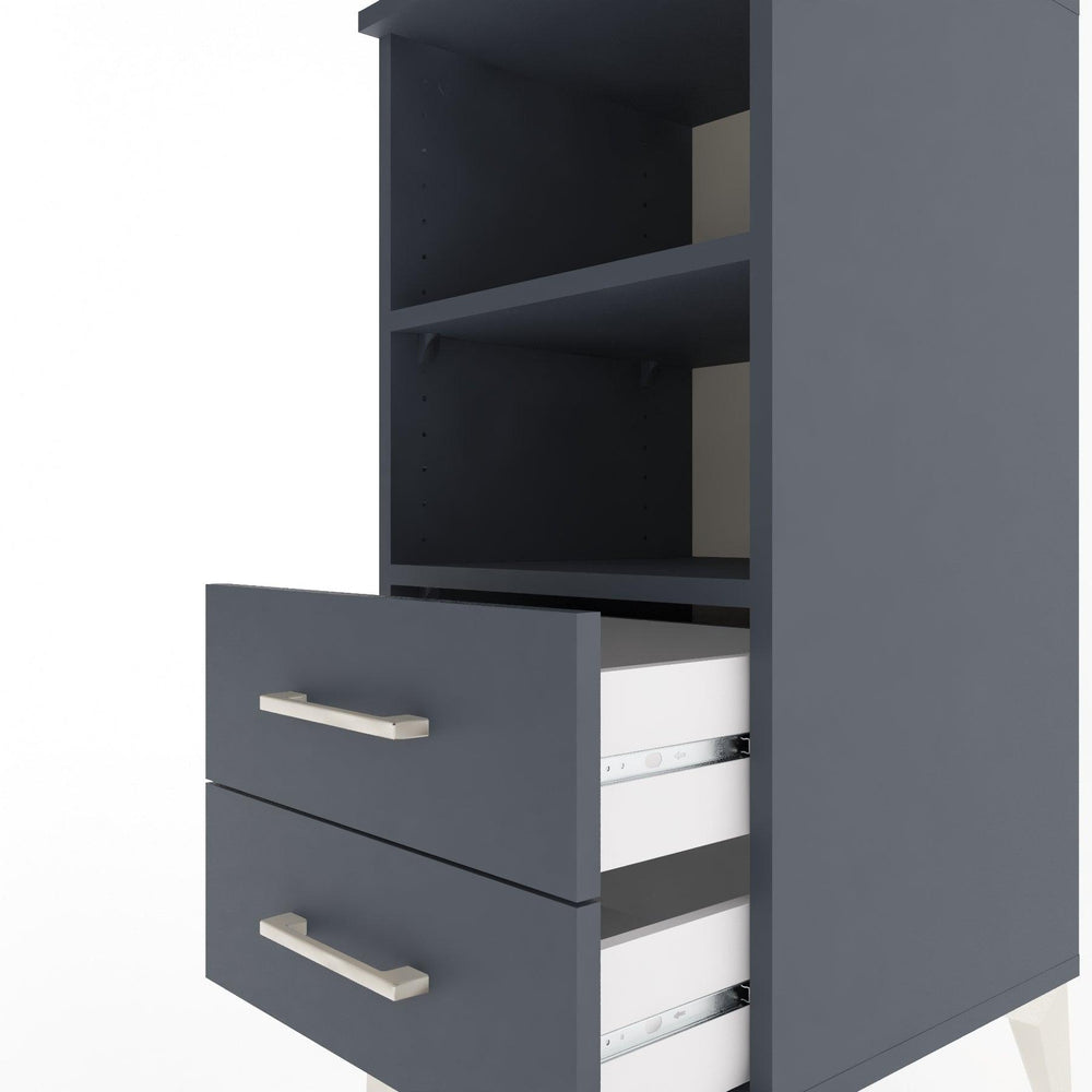 Woodntry Modular Nightstand Anthracite 44x44x84 cm with Drawers and Shelves CR20-2