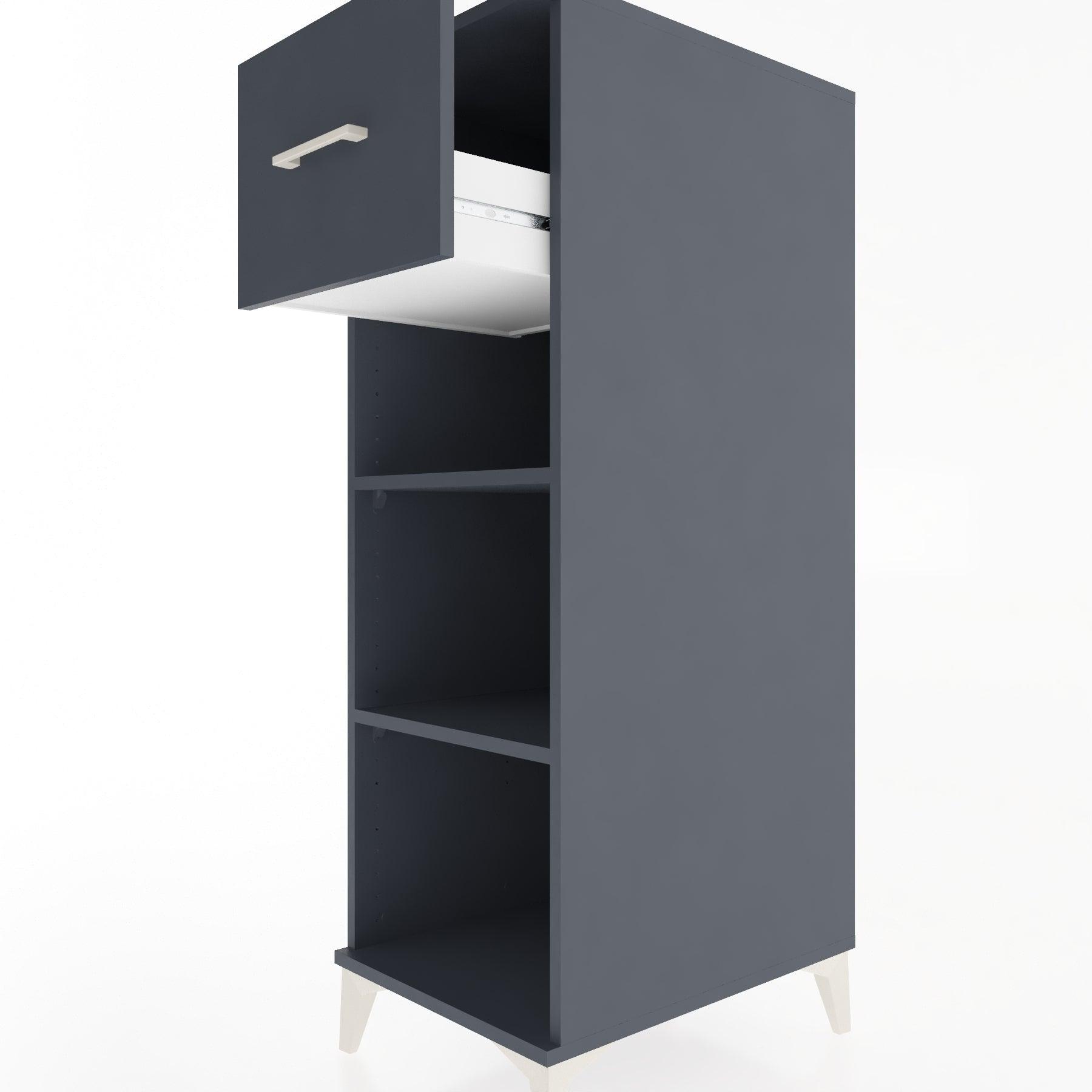 Woodntry Modular Cabinet Anthracite 44x30x122 cm with Drawers and Shelves CR70-2