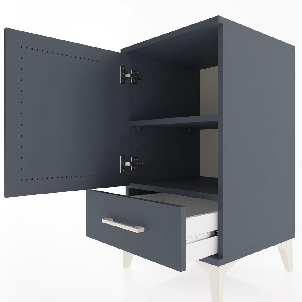 Woodntry Modüler Komodin Antrasit 44x44x68 cm Kapaklı ve Çekmeceli KC20-2