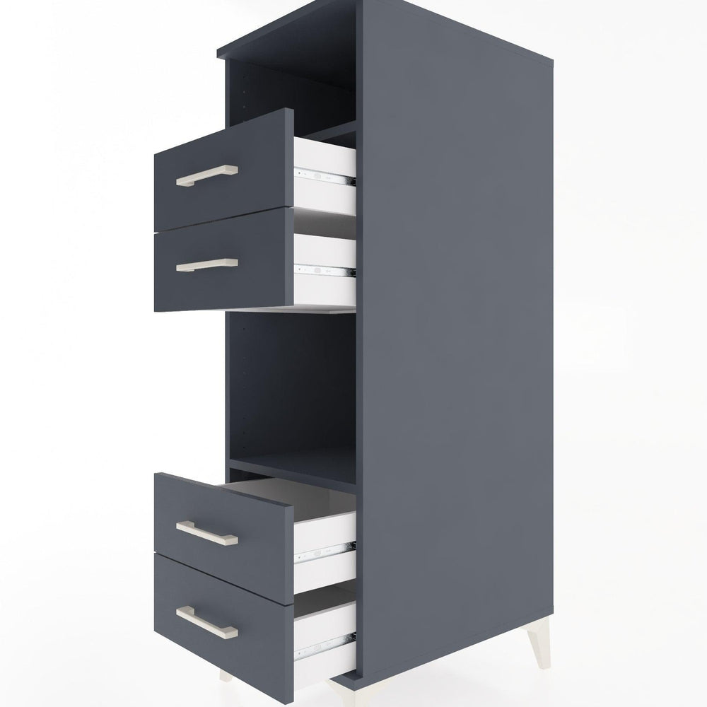 Woodntry Modular Cabinet Anthracite 44x30x122 cm with Drawers and Shelves CR120-2