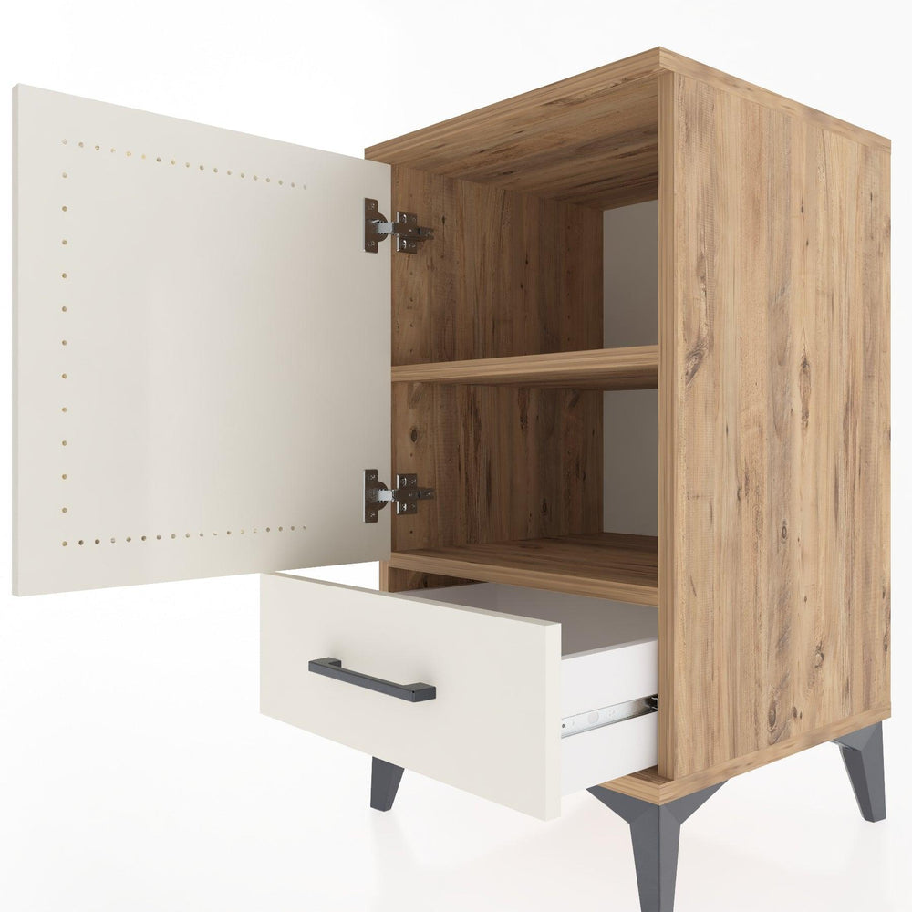 Woodntry Modular Nightstand Pine 44x44x68 cm with Cover and Drawer KC20-3