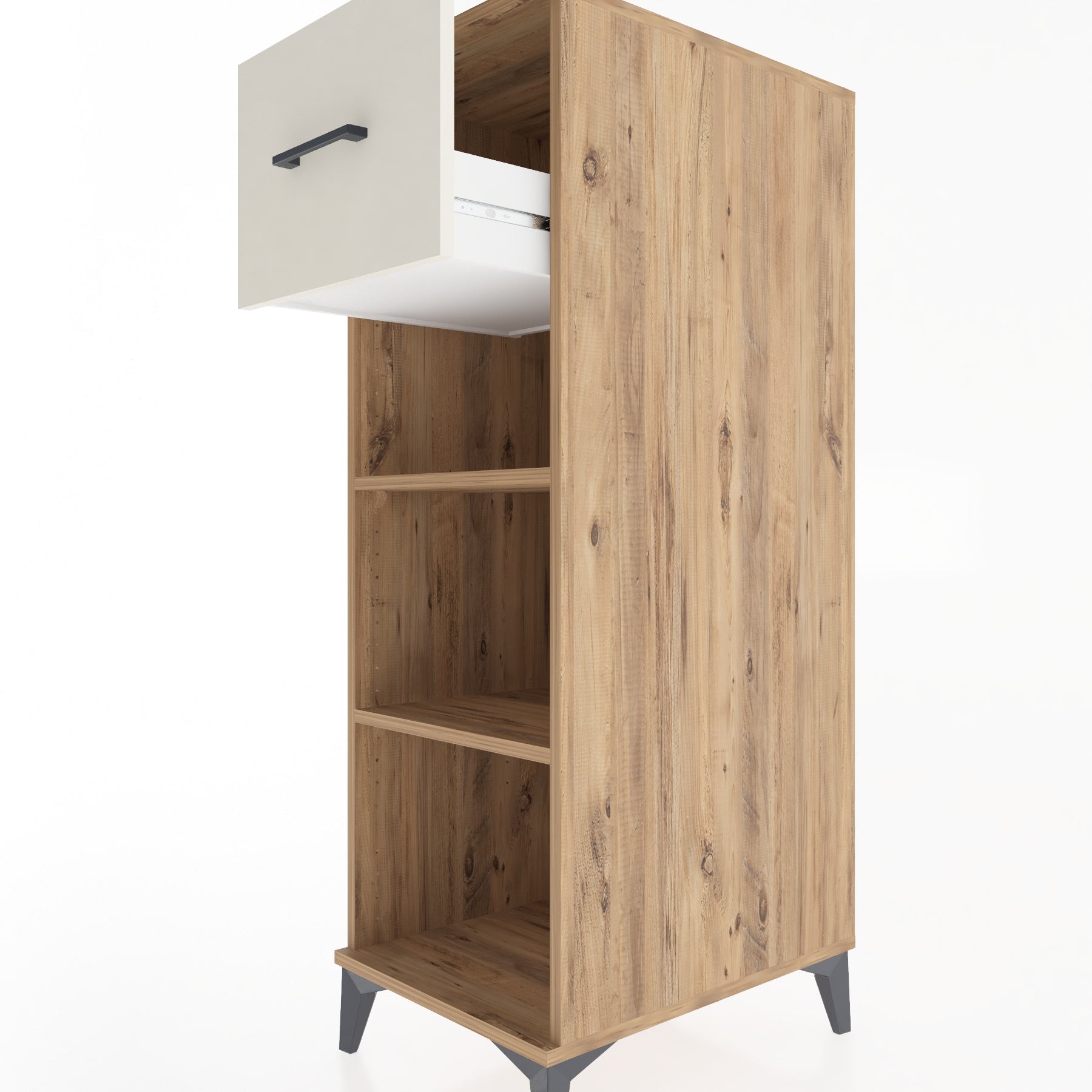Woodntry Modüler Dolap Çam 44x59x122 cm Çekmeceli ve Raflı CR70-3