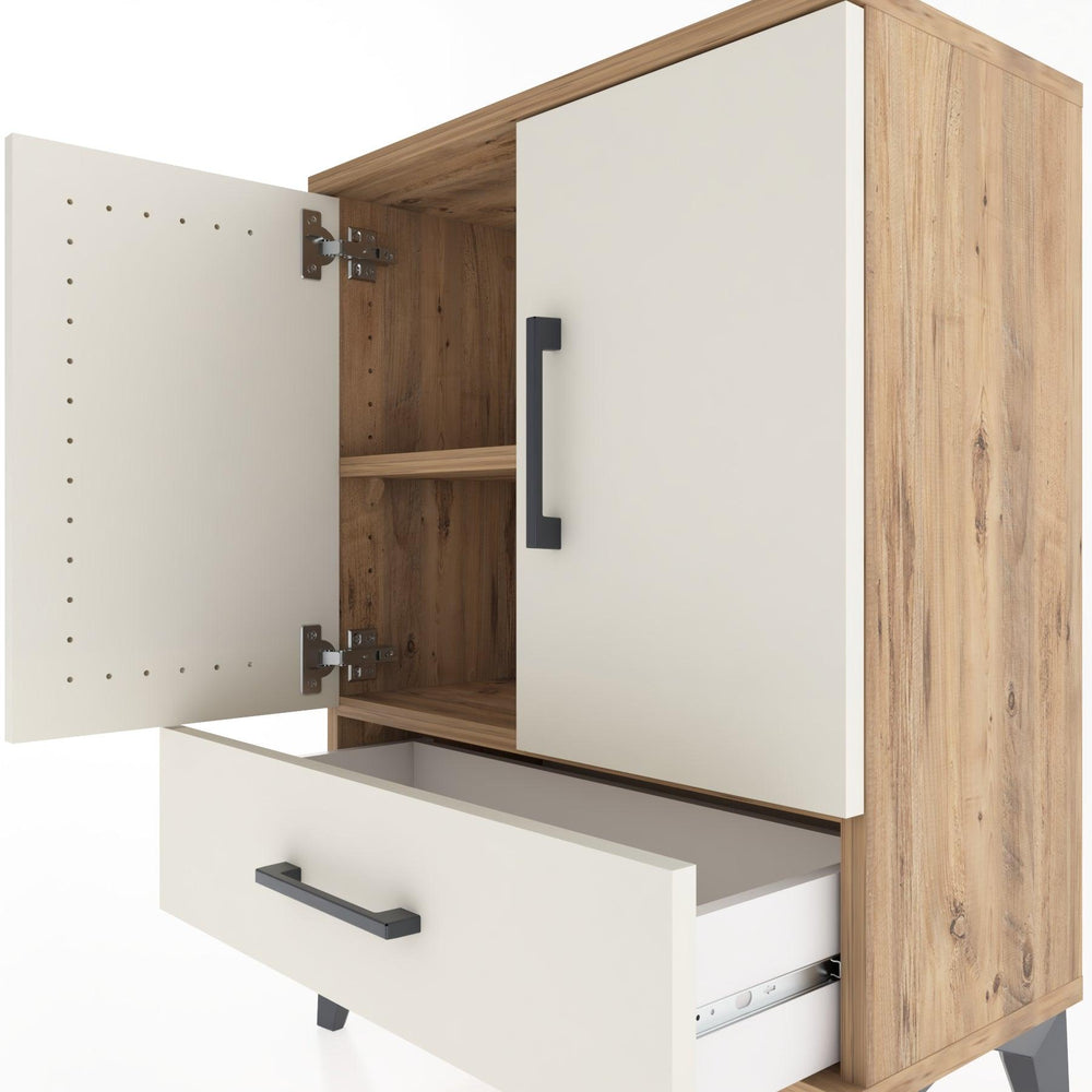 Woodntry Modular Nightstand Pine 60x30x68 cm with Cover and Drawer KC20-3