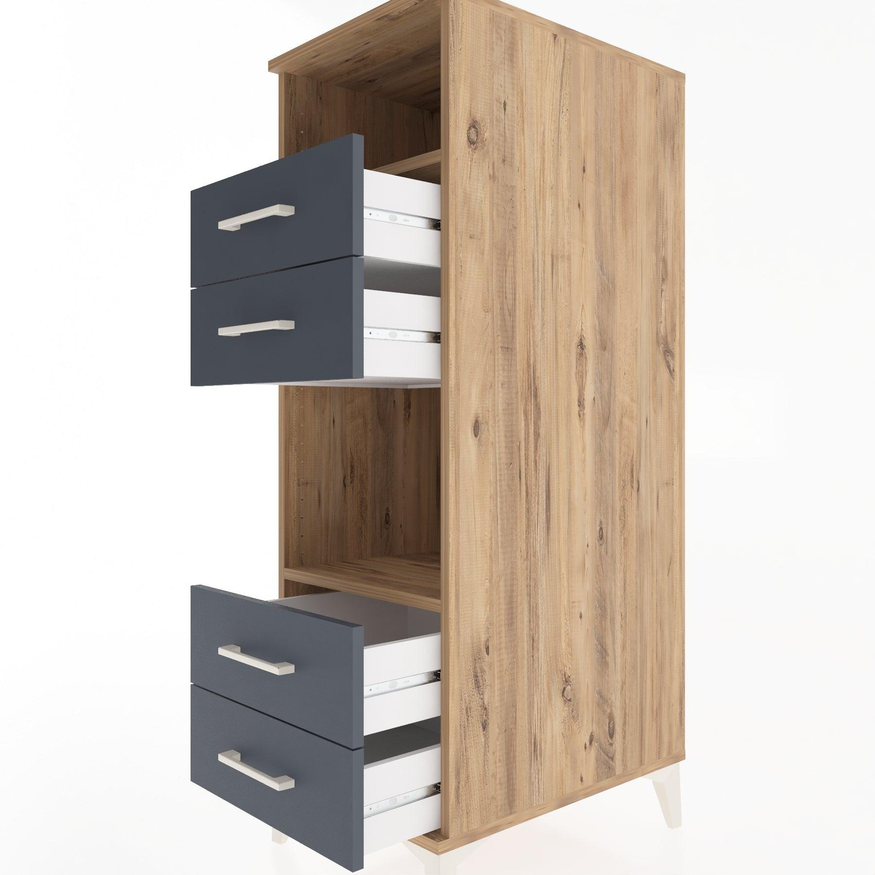 Woodntry Modular Cabinet Pine 44x59x122 cm with Drawers and Shelves CR120-3