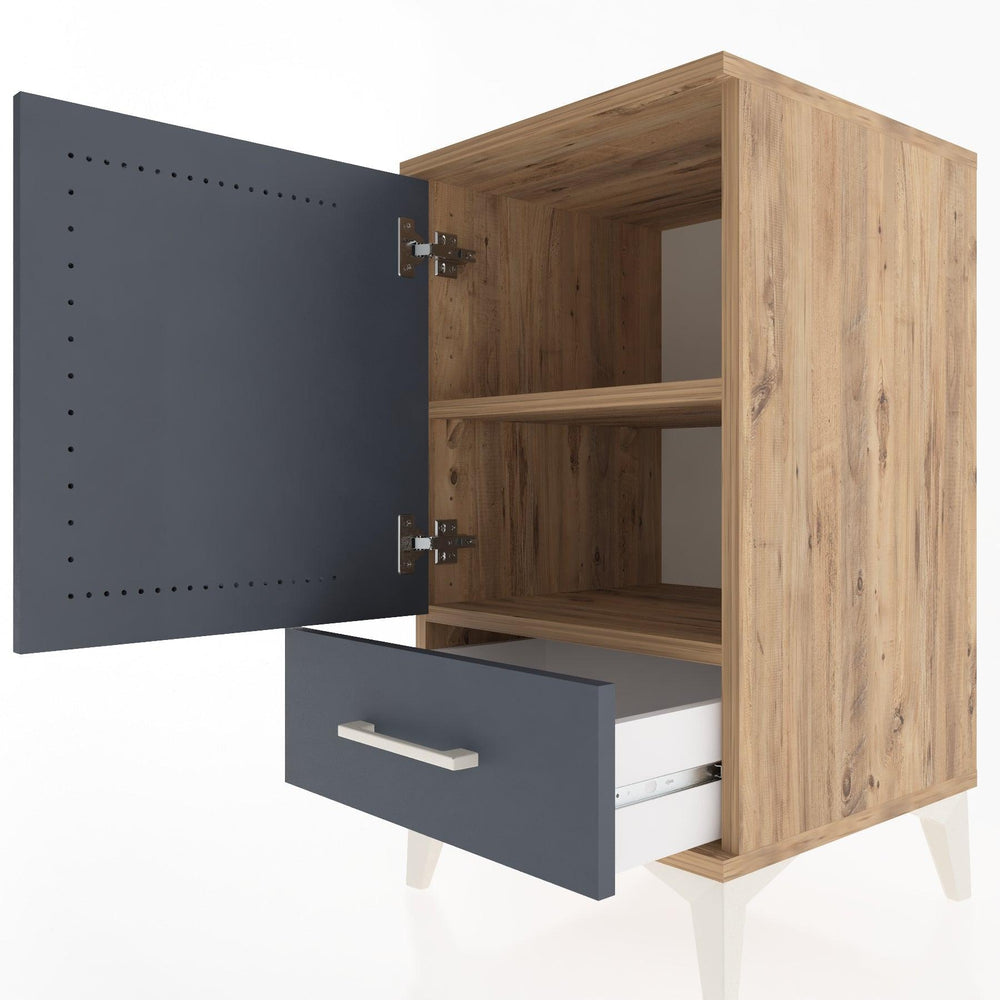 Woodntry Modular Nightstand Pine 44x44x68 cm with Cover and Drawer KC20-3