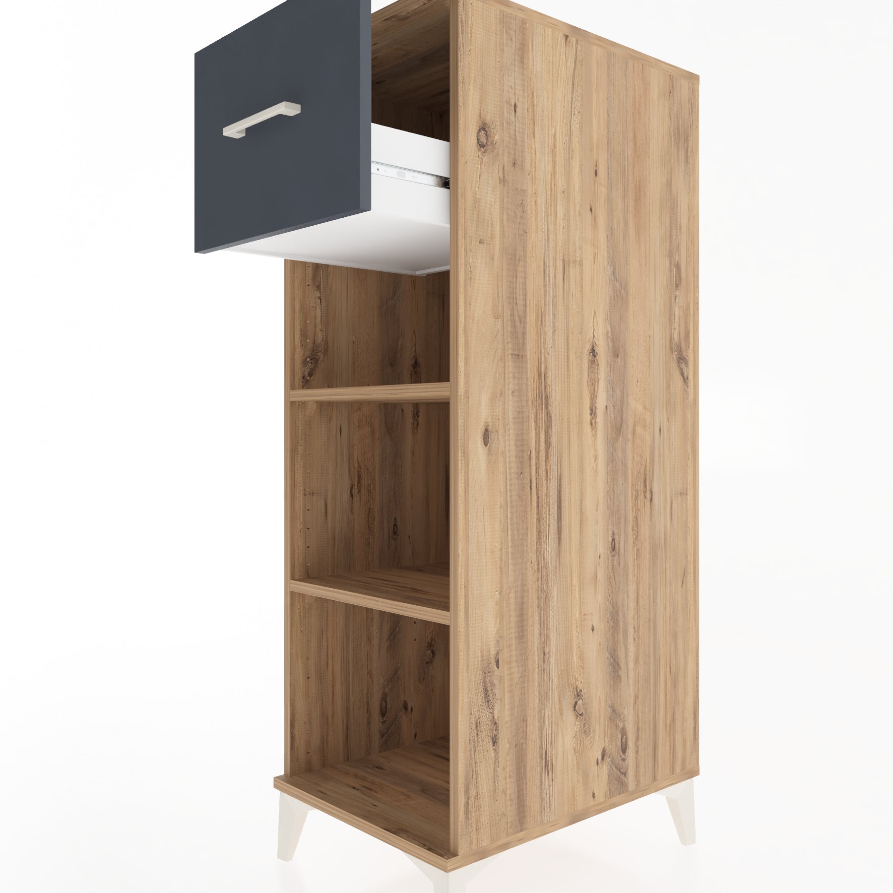 Woodntry Modüler Dolap Çam 44x59x122 cm Çekmeceli ve Raflı CR70-3