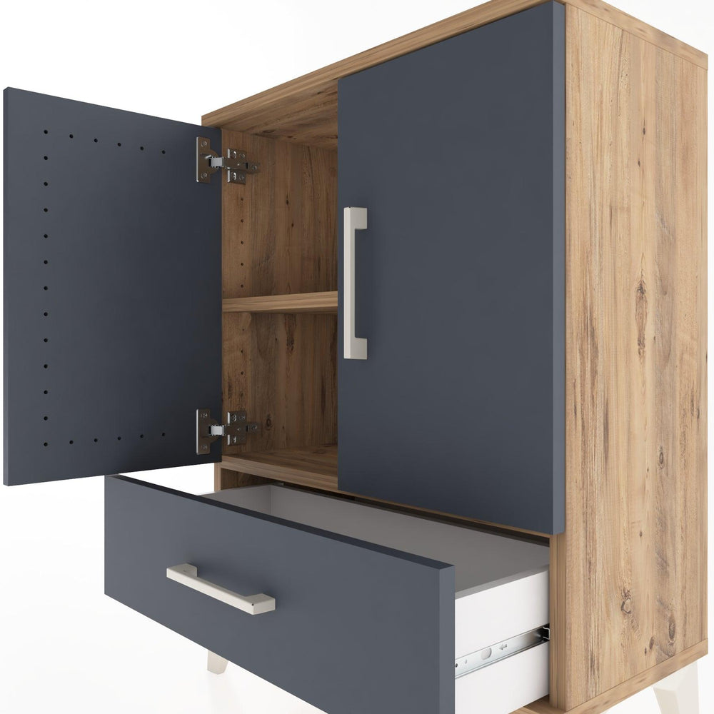 Woodntry Modular Nightstand Pine 60x30x68 cm with Cover and Drawer KC20-3