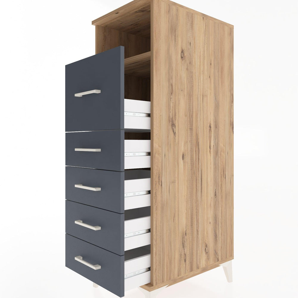 Woodntry Modular Cabinet Pine 44x30x122 cm with Drawers and Shelves CR20-3