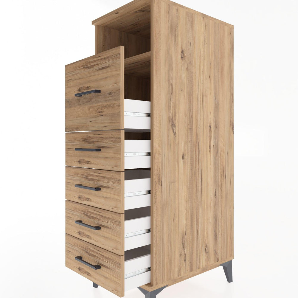 Woodntry Modular Cabinet Pine 44x30x122 cm with Drawers and Shelves CR20-3