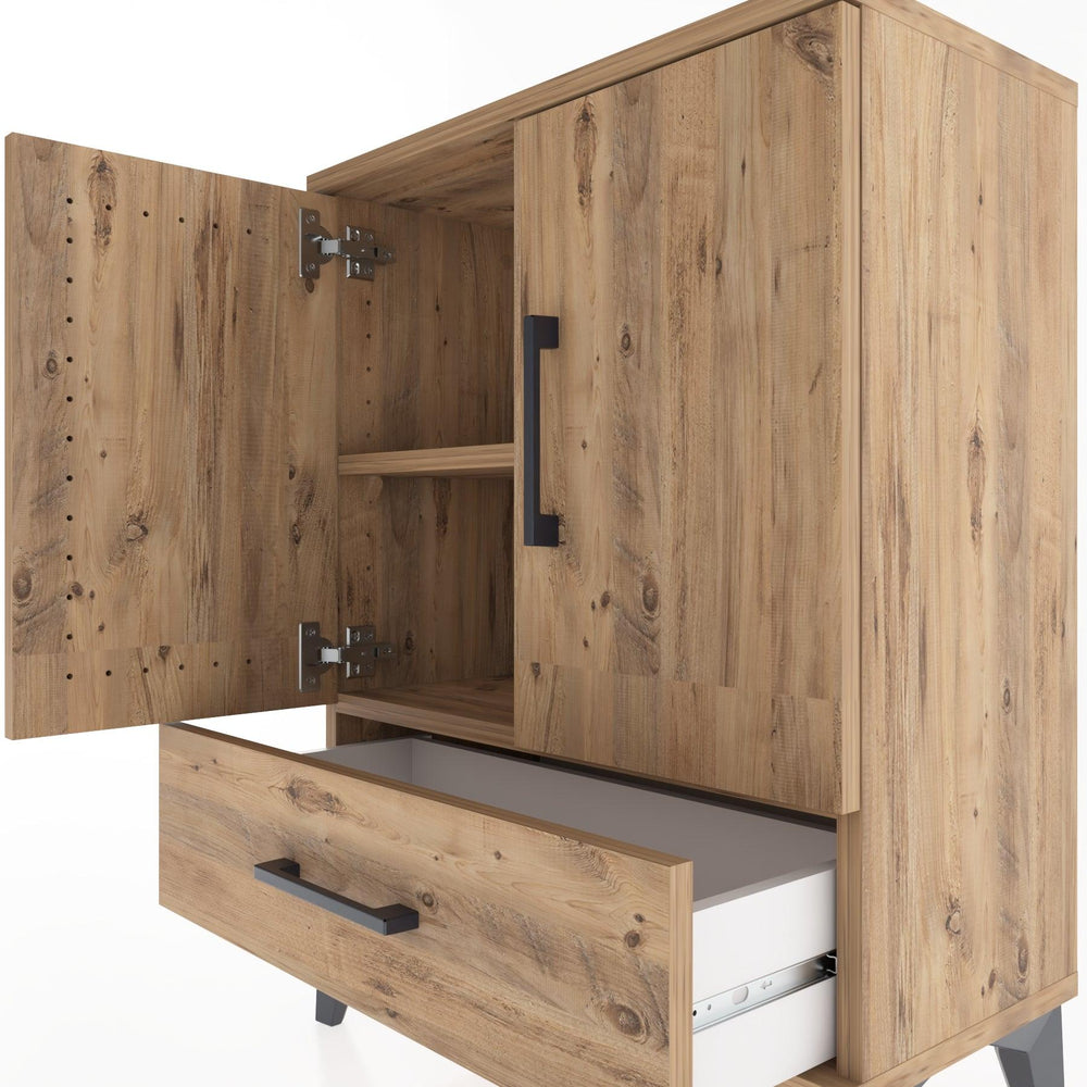 Woodntry Modular Nightstand Pine 60x30x68 cm with Cover and Drawer KC20-3