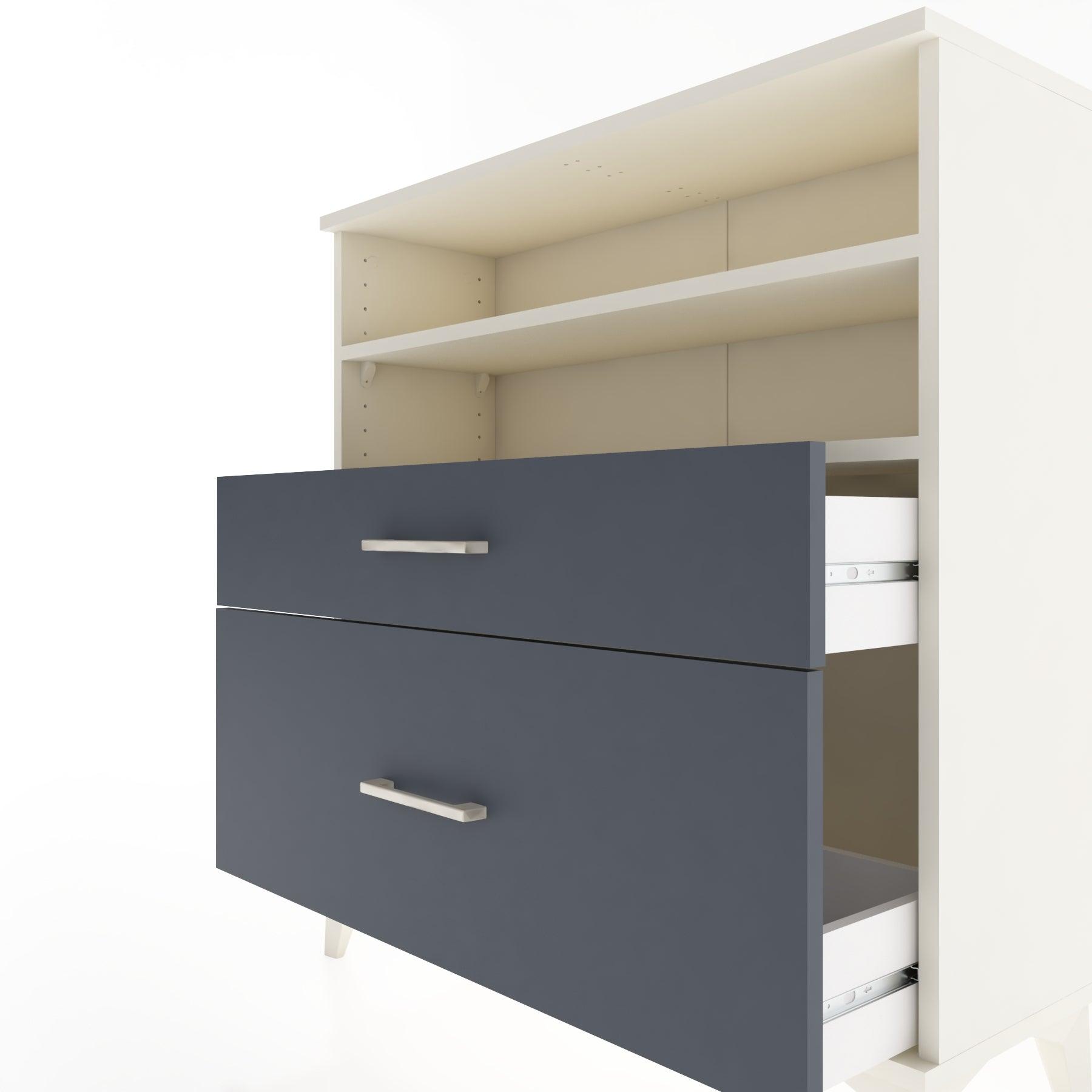 Woodntry Modular Dresser Moonstone 88x30x84 cm with Drawers and Shelves CR21-1