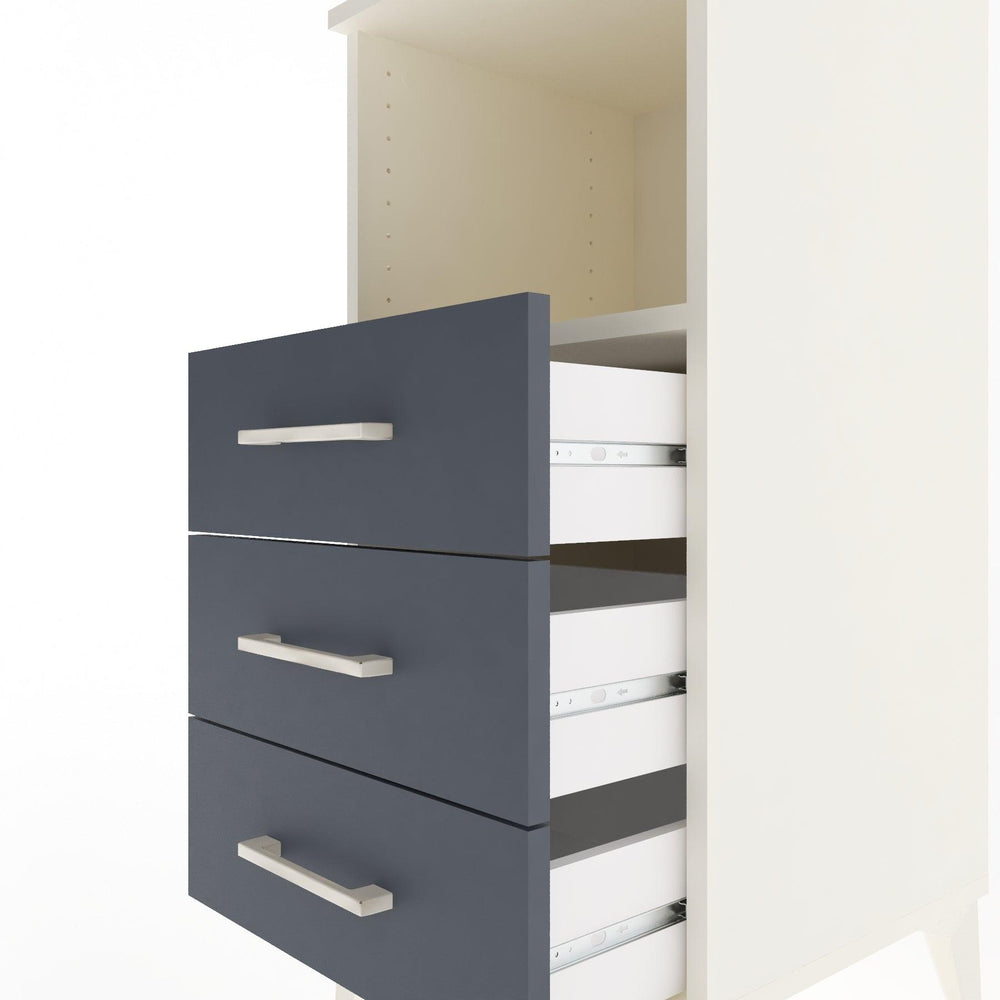 Woodntry Modular Nightstand Moonstone 44x44x84 cm with Drawer and Shelf CR21-1