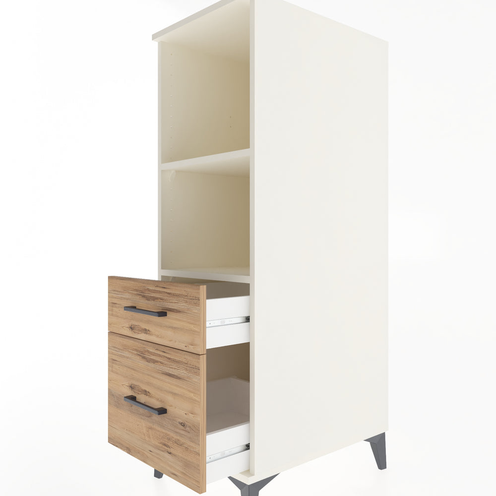 Woodntry Modüler Dolap Aytaşı 44x59x122 cm Çekmeceli ve Raflı CR71-1