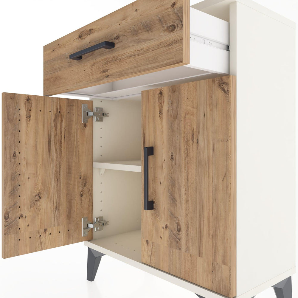 Woodntry Modular Nightstand Moonstone 60x30x68 cm with Cover and Drawer KC21-1